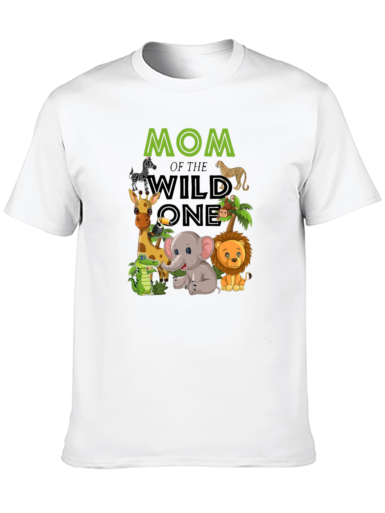Mom of the Wild One Safari Animals T-Shirt