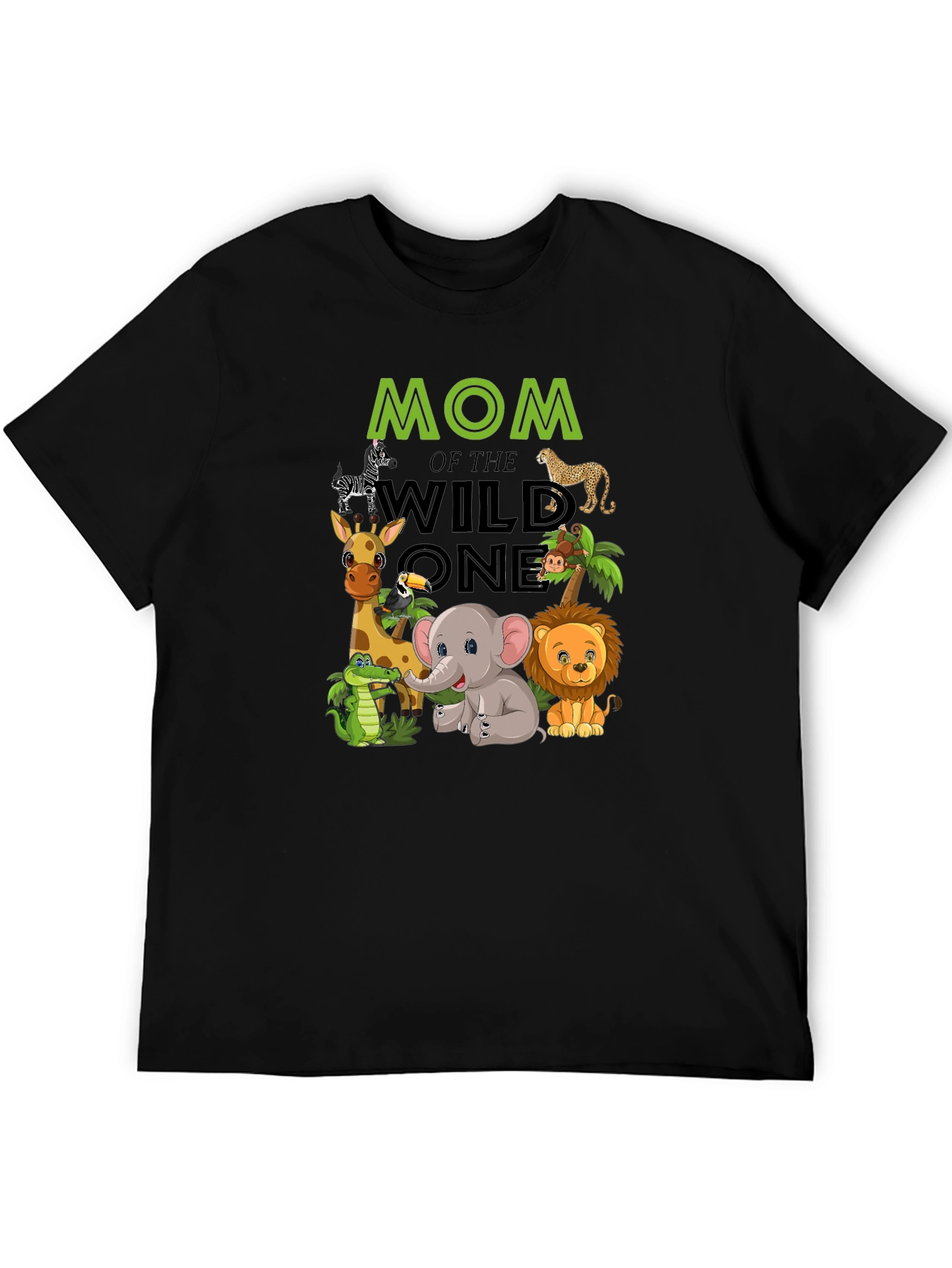 Mom of the Wild One Safari Animals T-Shirt