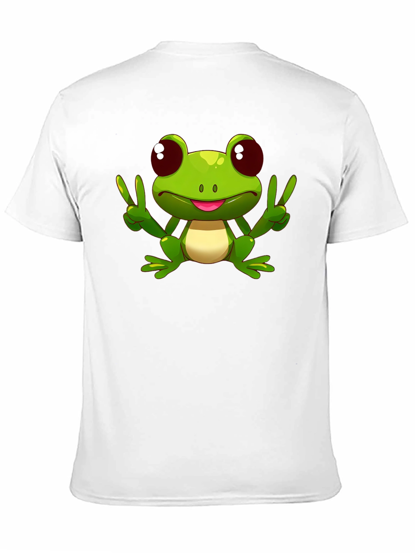Funny Frog Peace Sign Black T-Shirt
