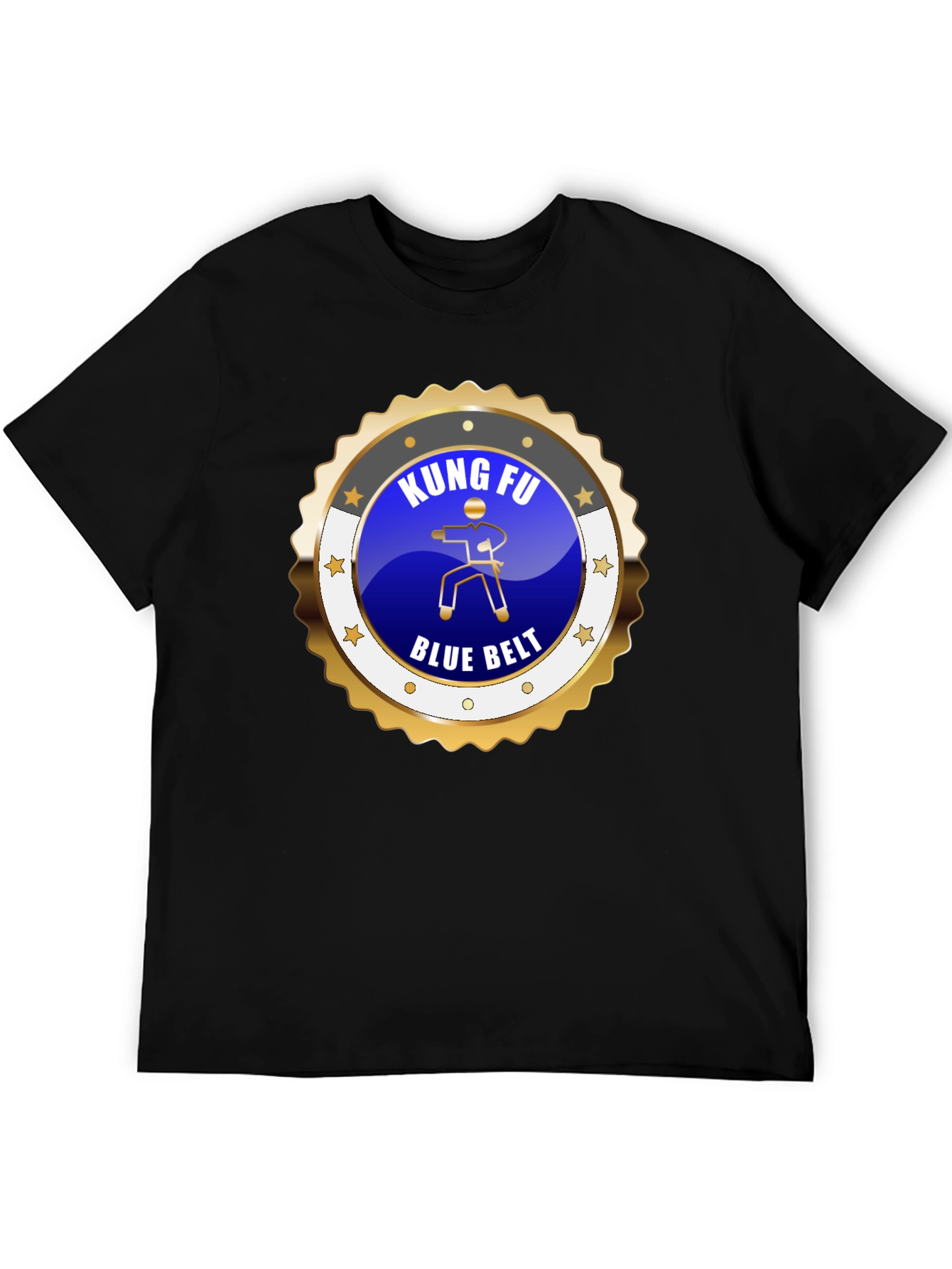 Kung Fu Blue Belt Black T-Shirt