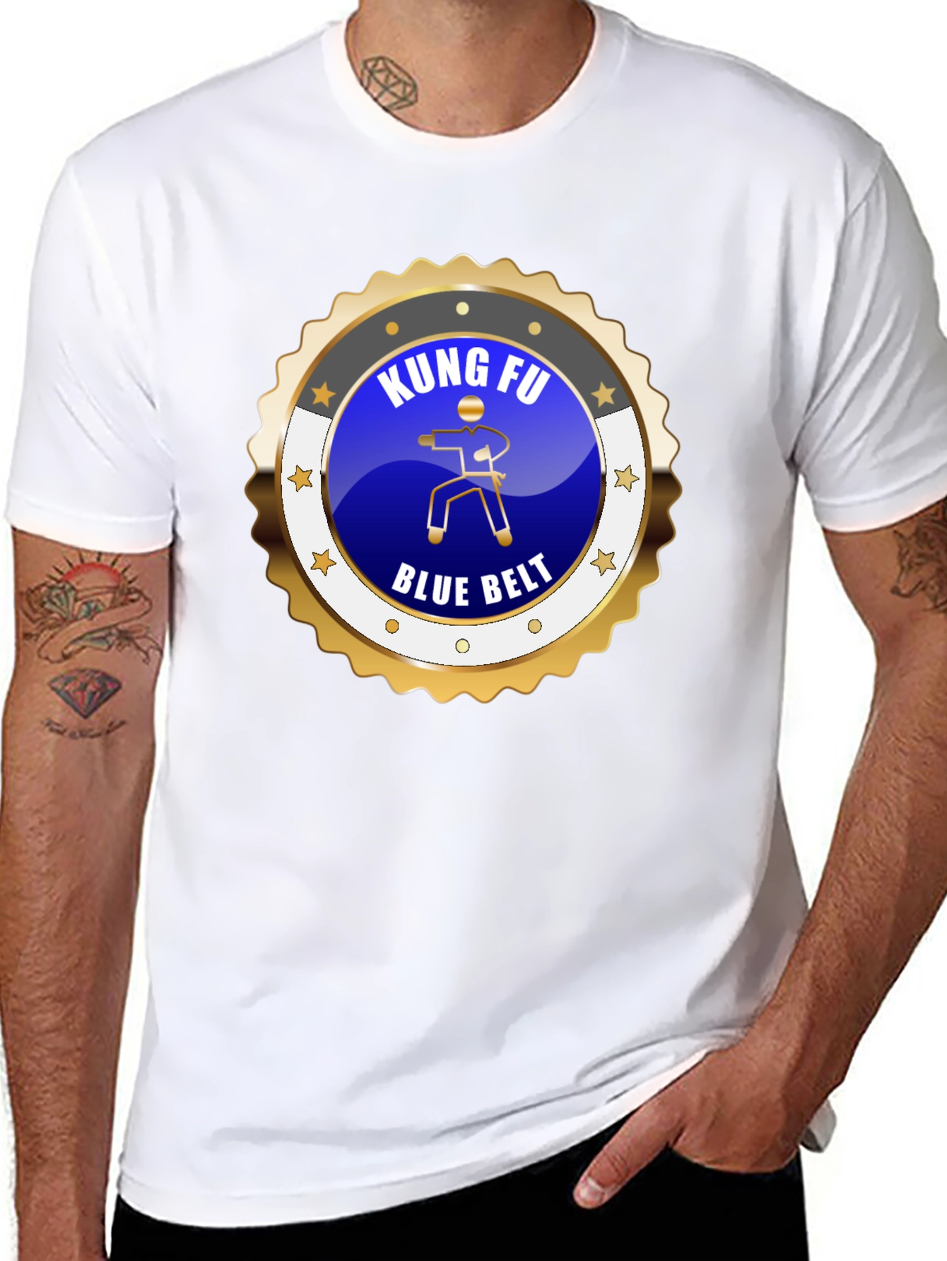 Kung Fu Blue Belt Black T-Shirt