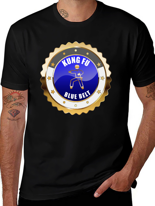 Kung Fu Blue Belt Black T-Shirt