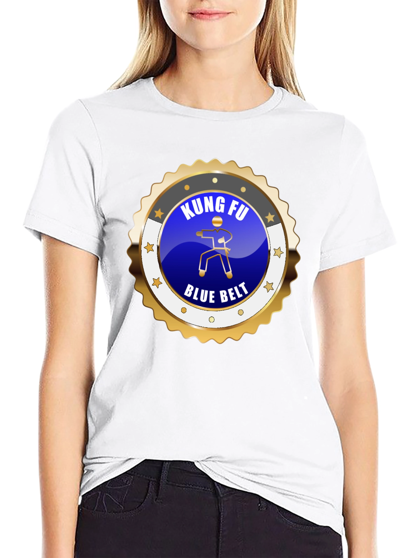 Kung Fu Blue Belt Black T-Shirt