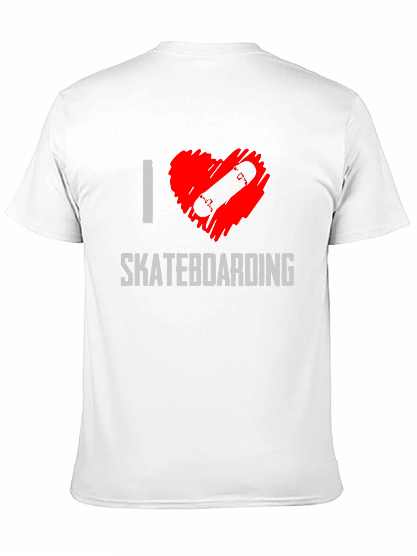 I Heart Skateboarding Graphic Tee - Black Cotton T-Shirt