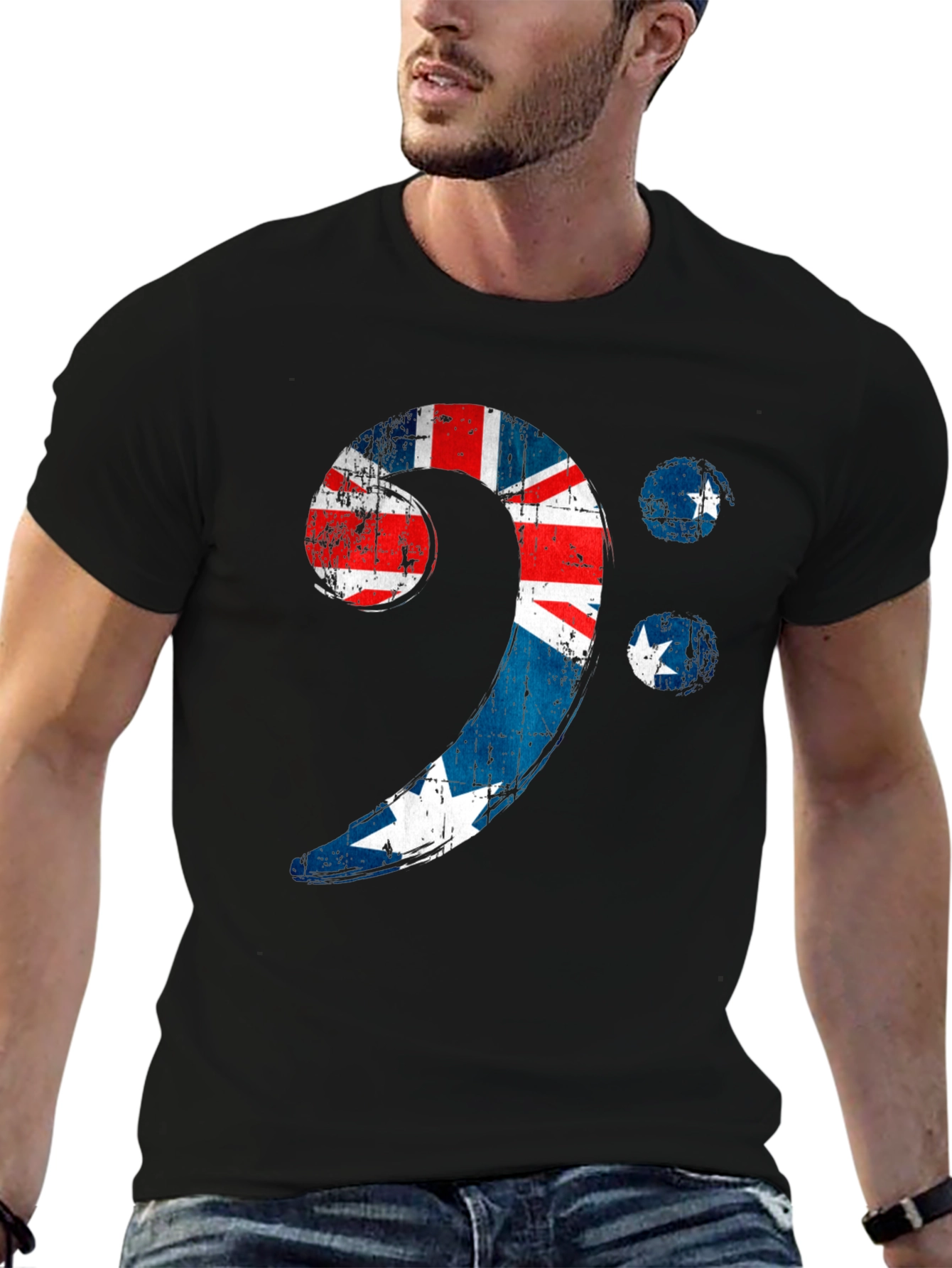 Bass Clef Australian Flag Graphic Tee