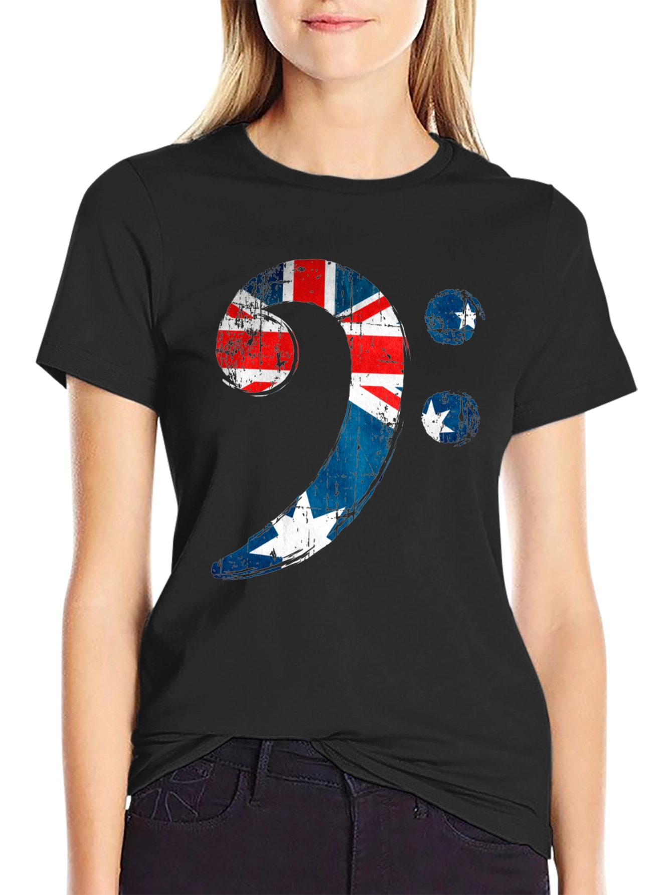 Bass Clef Australian Flag Graphic Tee