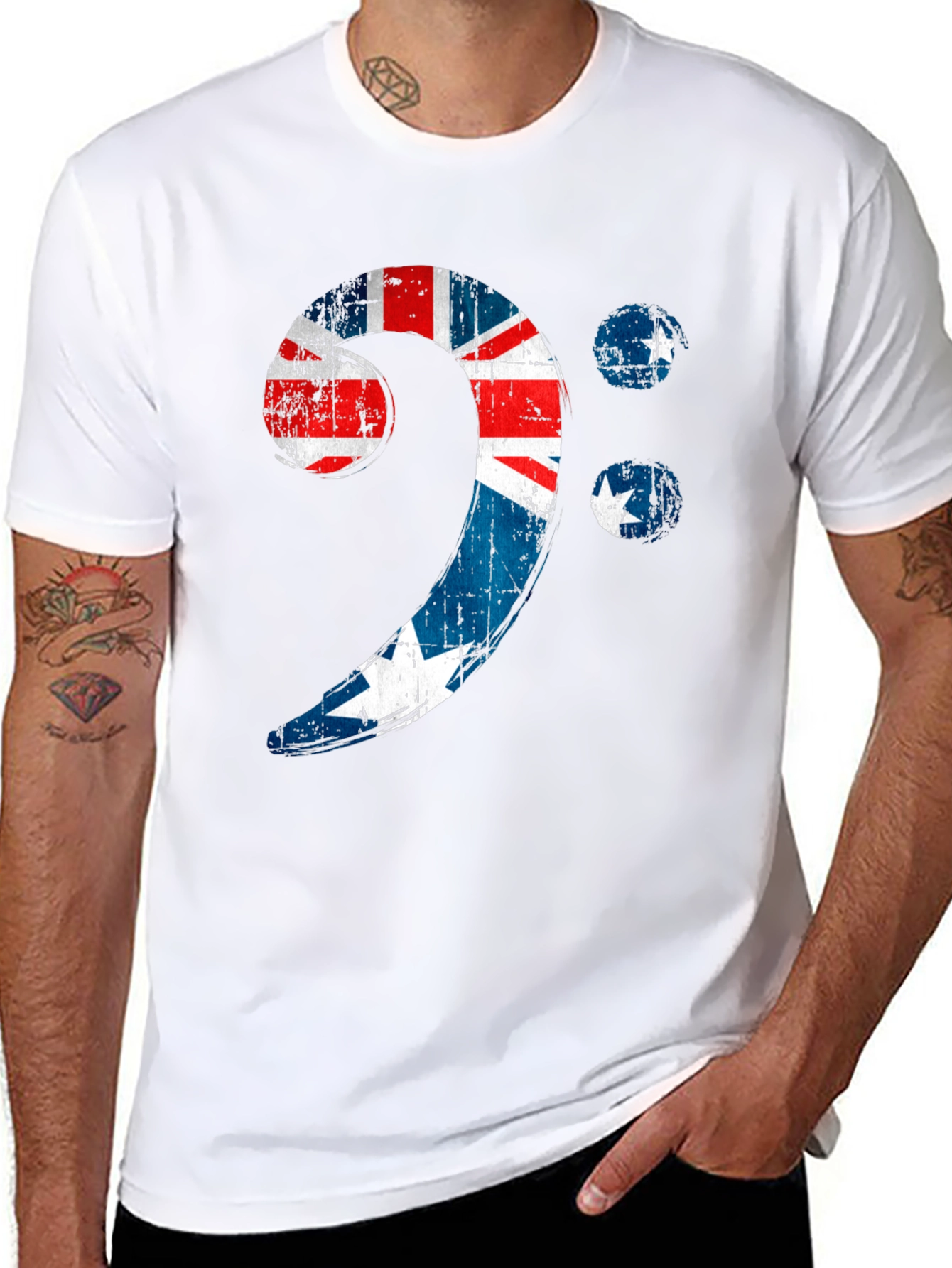 Bass Clef Australian Flag Graphic Tee