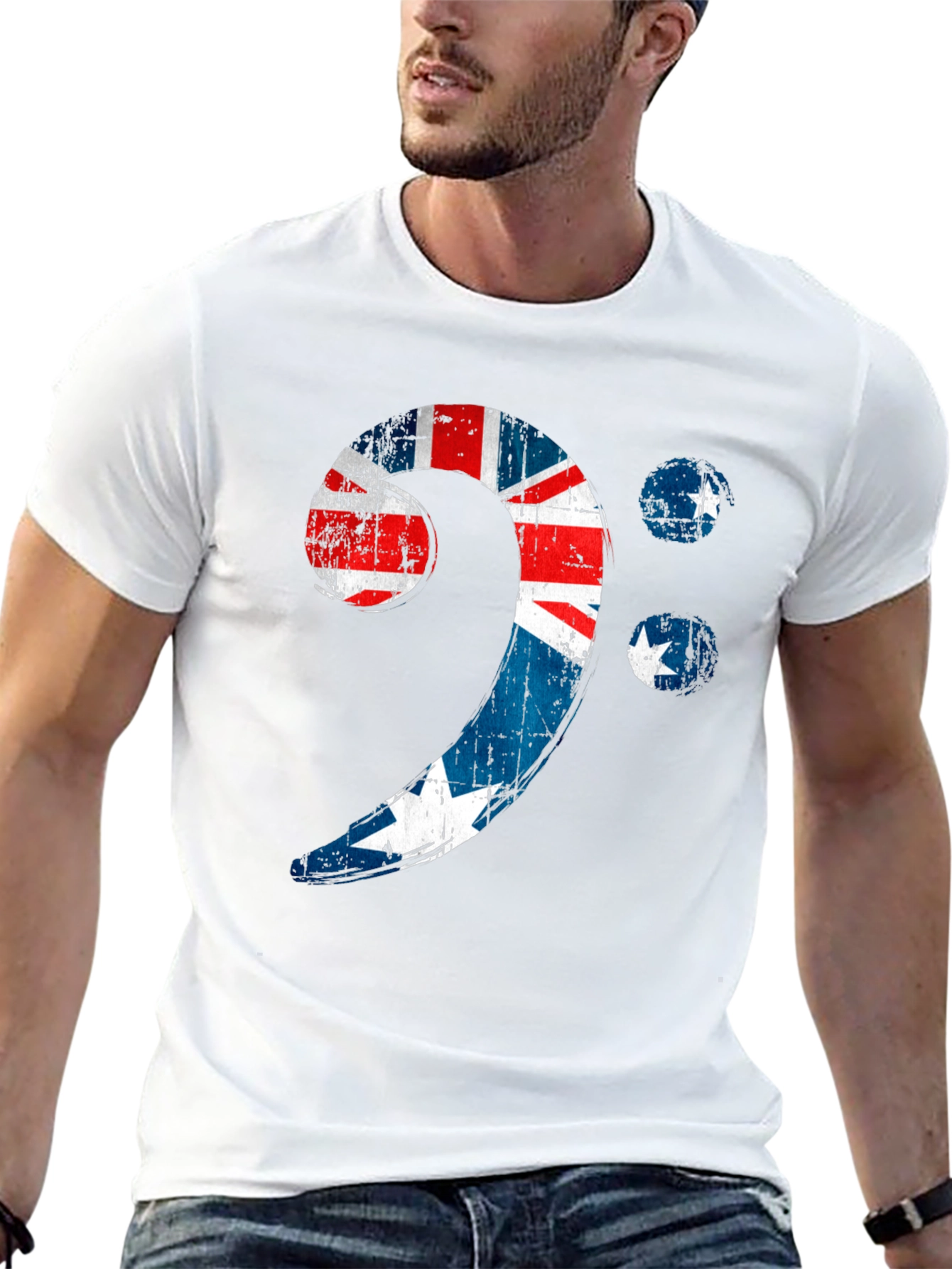 Bass Clef Australian Flag Graphic Tee