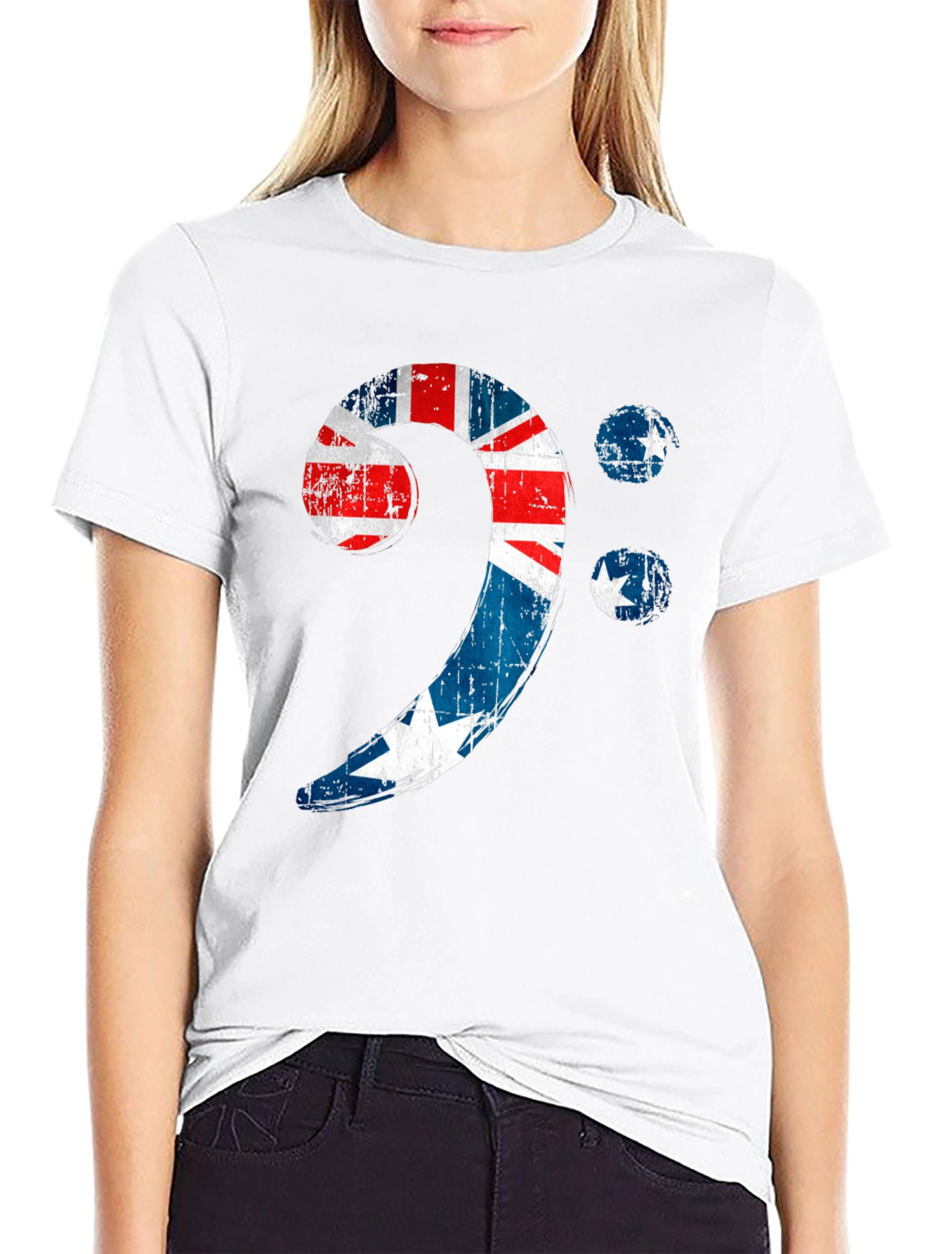 Bass Clef Australian Flag Graphic Tee