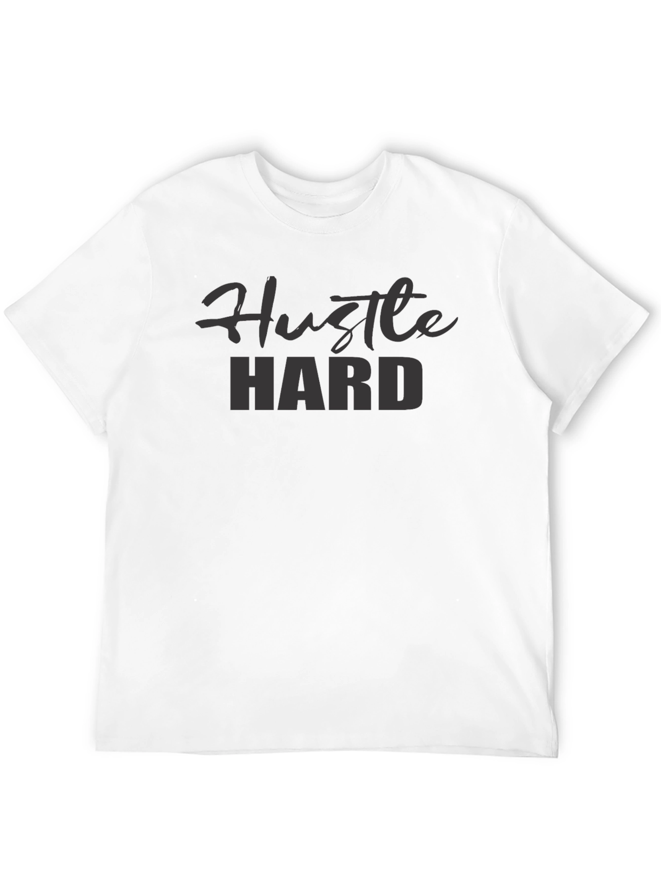 Hustle Hard Graphic Tee - Black Crew Neck