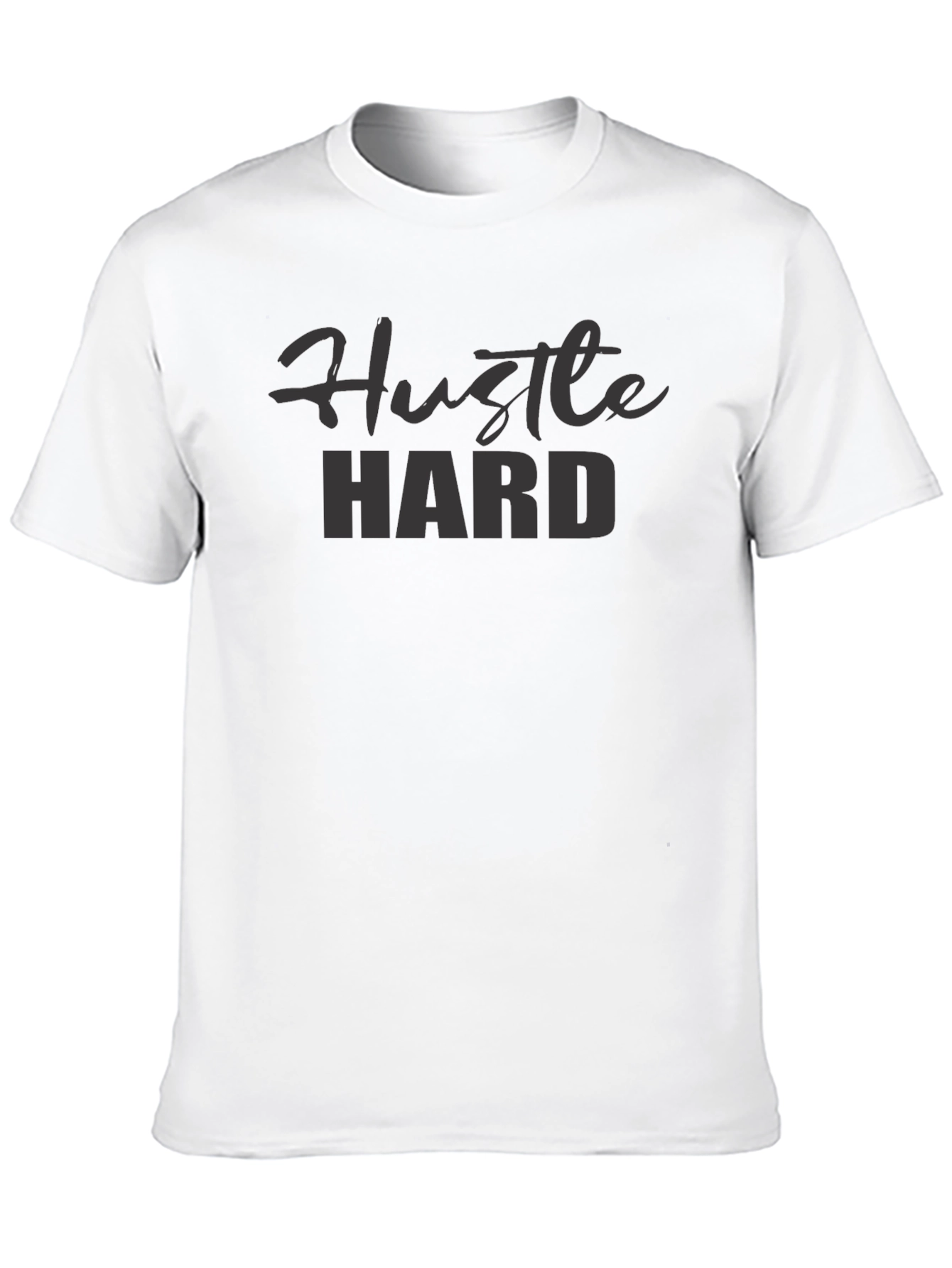 Hustle Hard Graphic Tee - Black Crew Neck