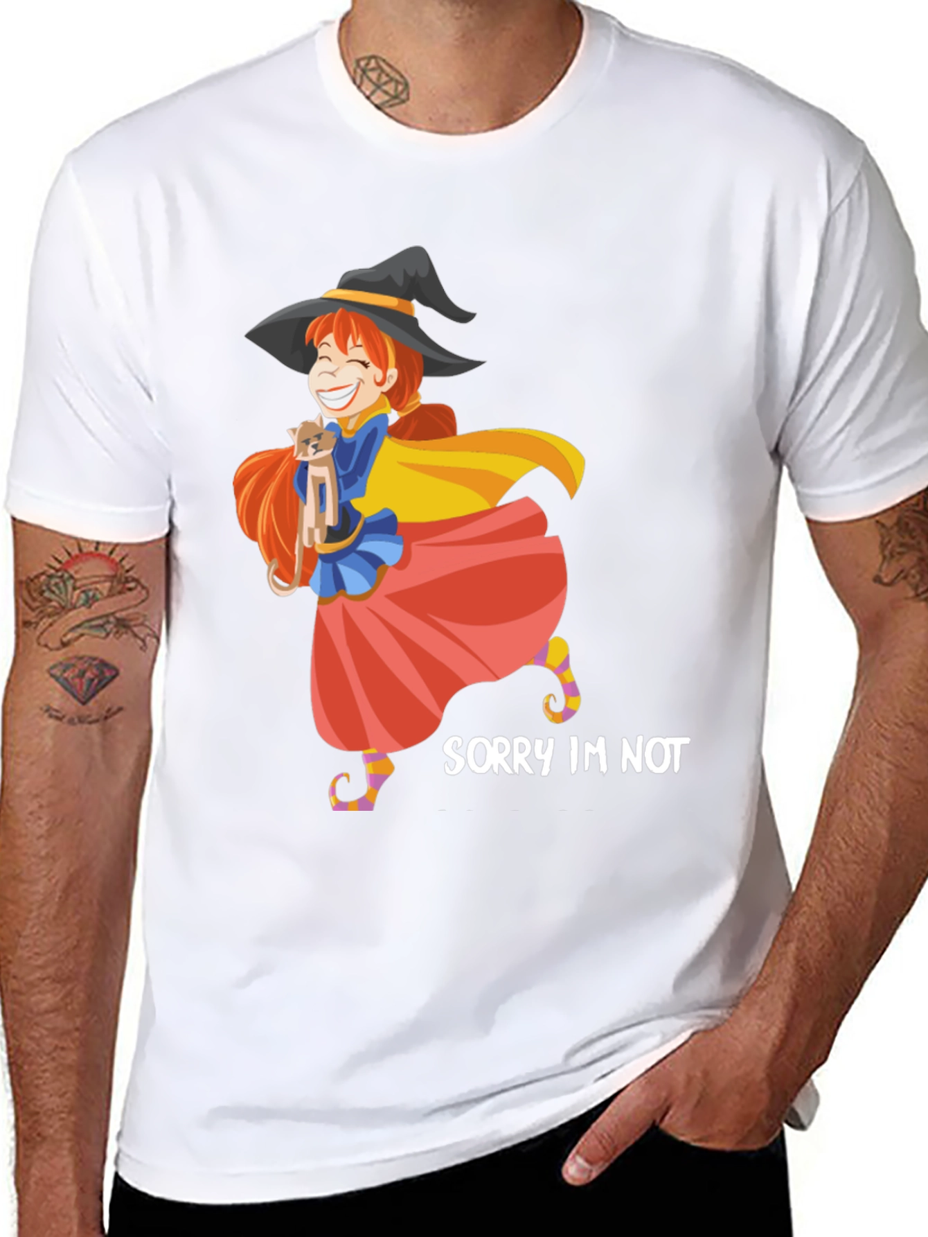 Witch Cat Lover T-Shirt - Sorry Im Not