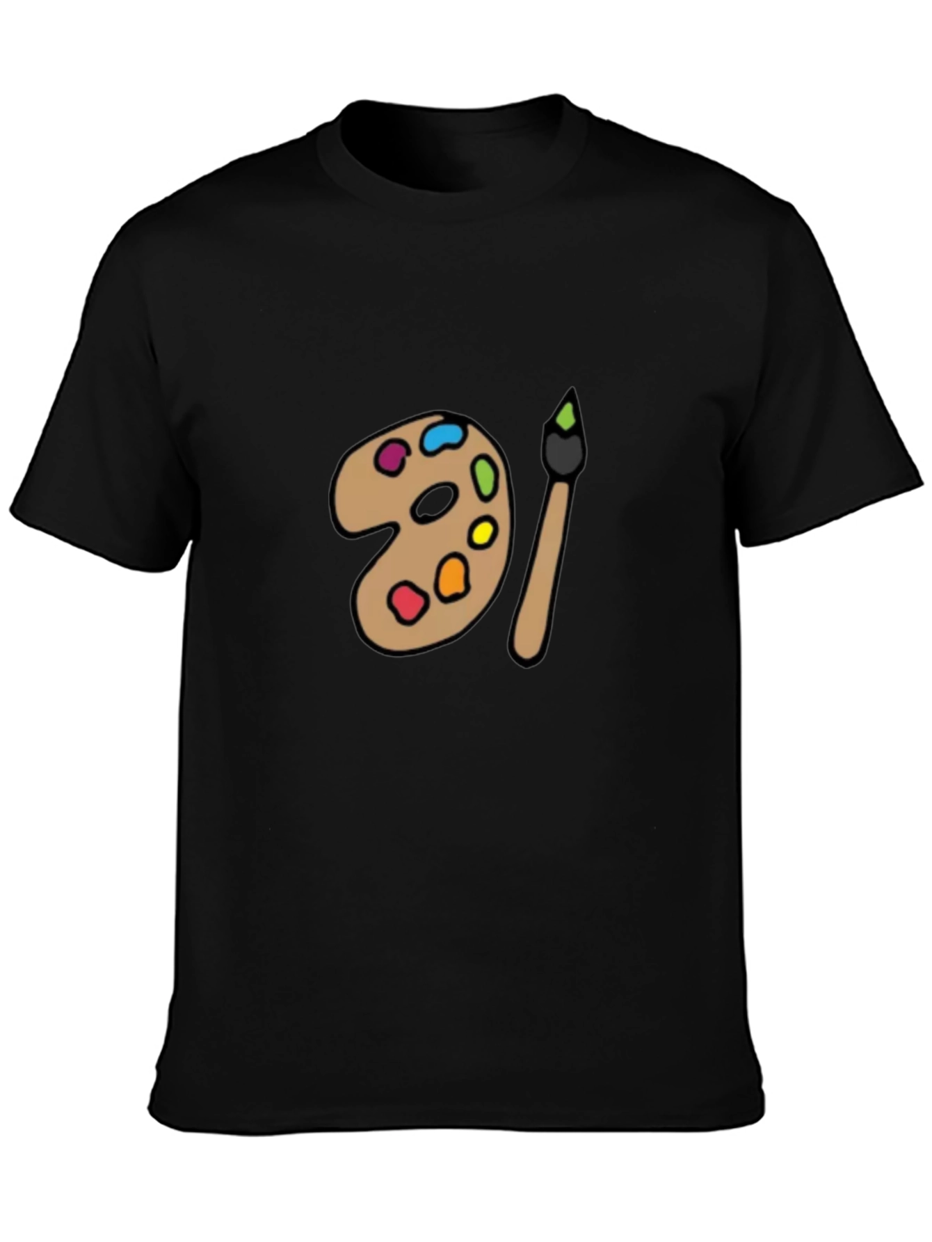 Artist Palette Graphic Tee - Black Cotton Shirt