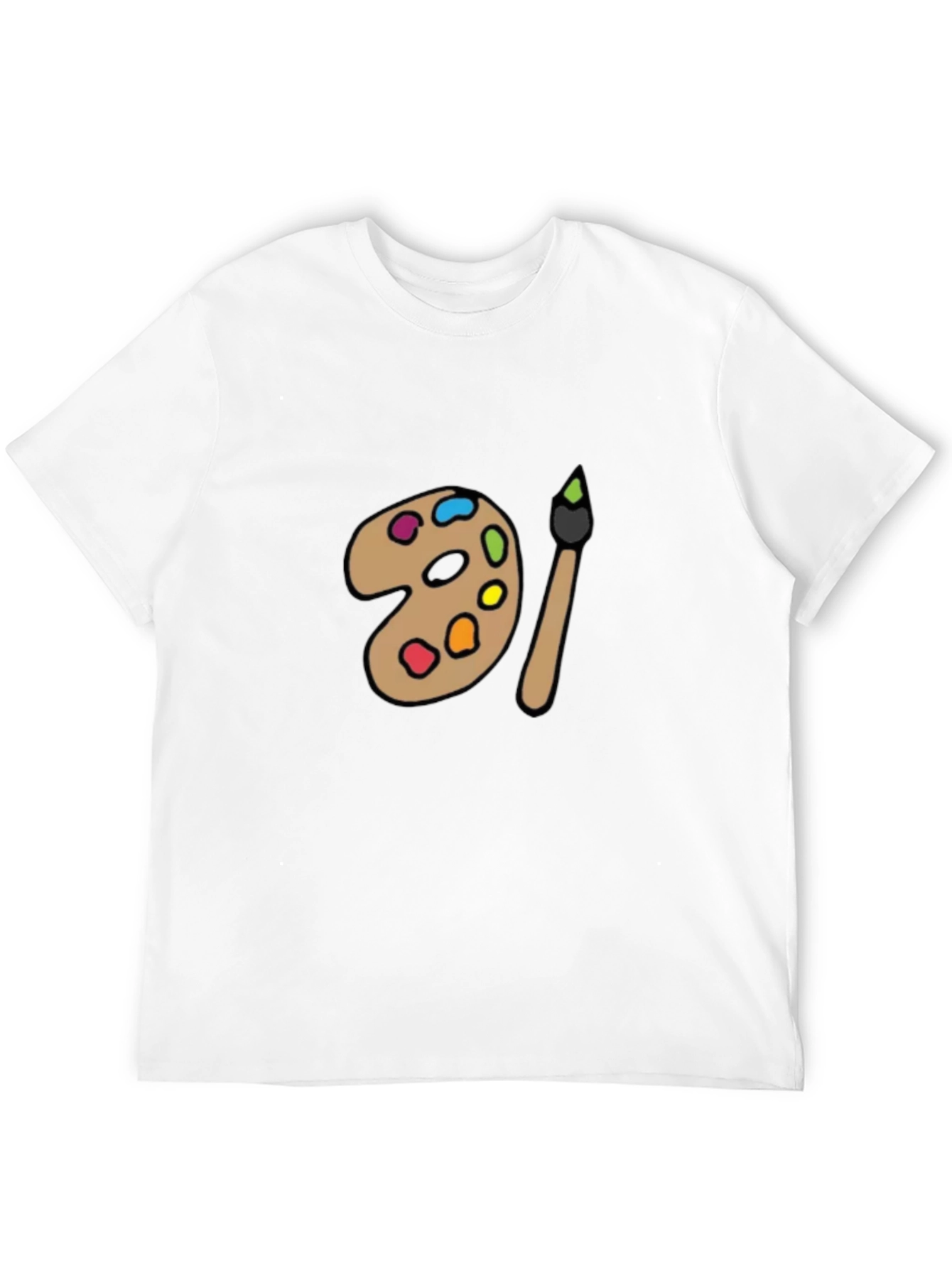 Artist Palette Graphic Tee - Black Cotton Shirt