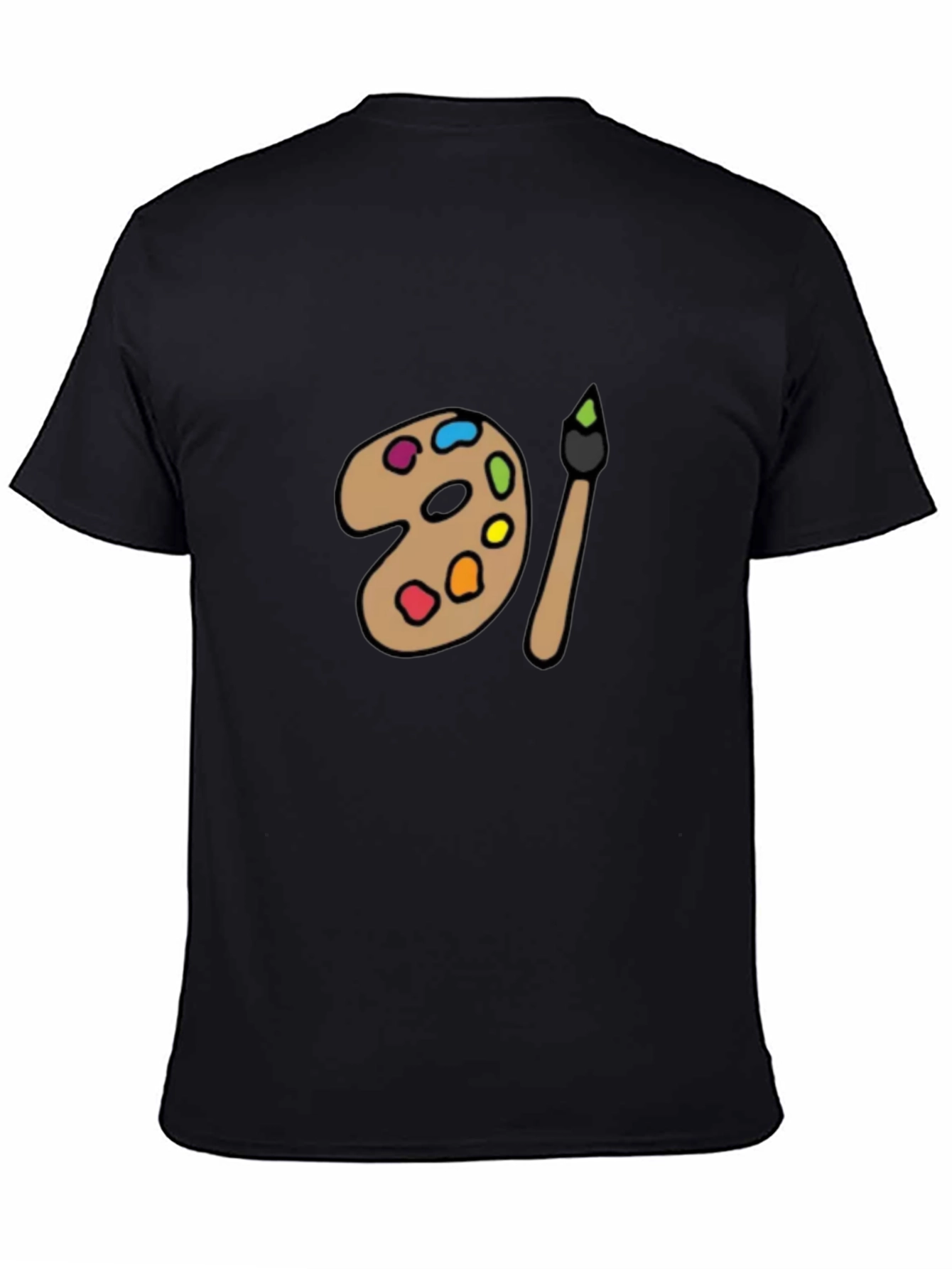 Artist Palette Graphic Tee - Black Cotton Shirt