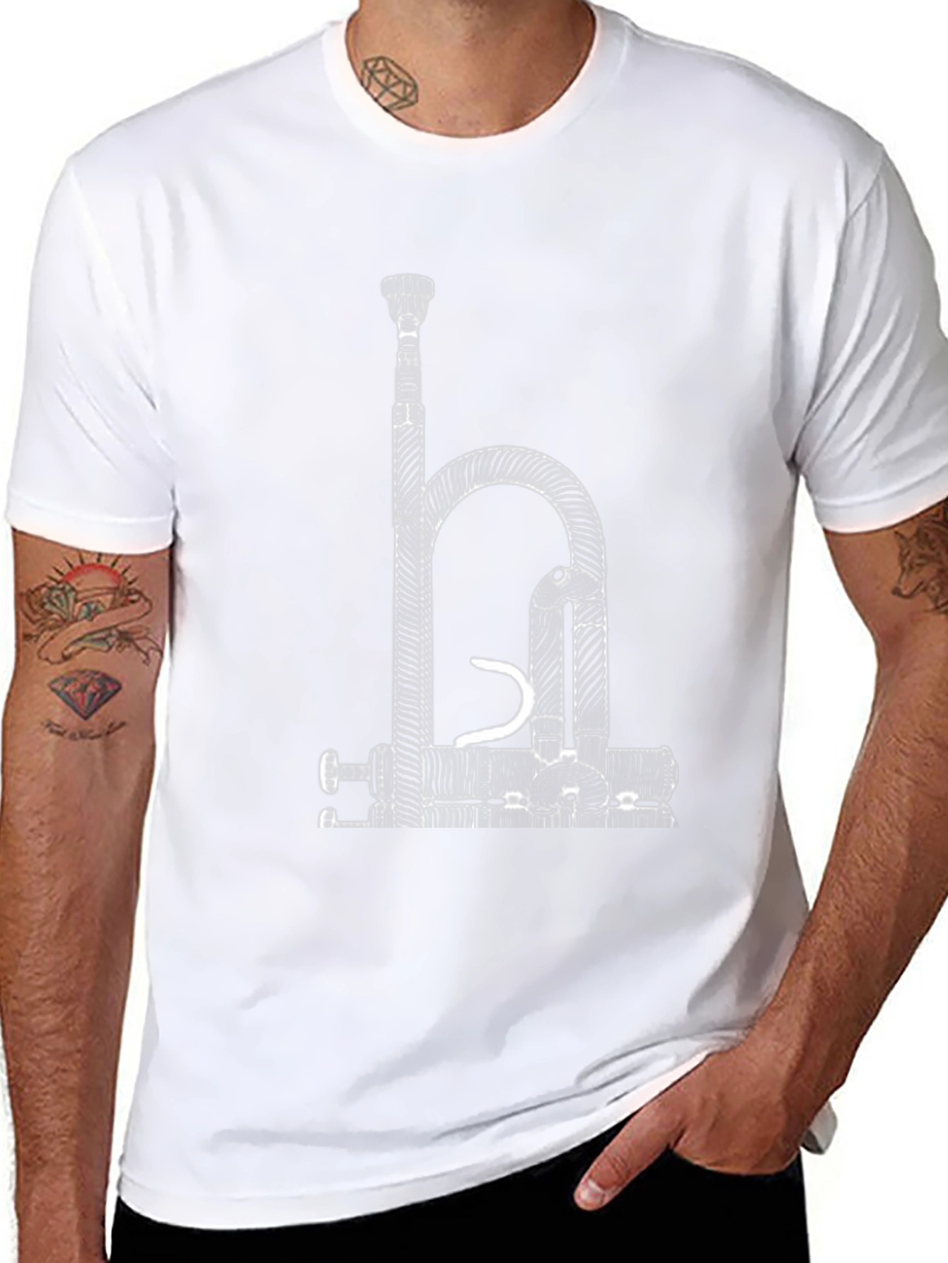 Trumpet Blueprint T-Shirt - Musicians Tee