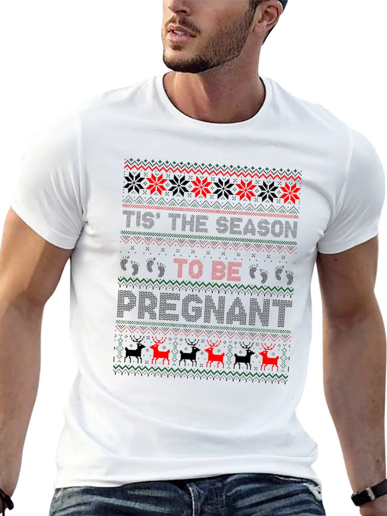 Ugly Christmas Pregnancy T-Shirt