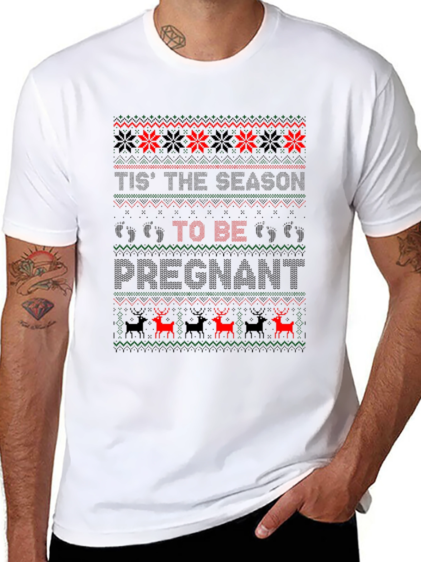 Ugly Christmas Pregnancy T-Shirt