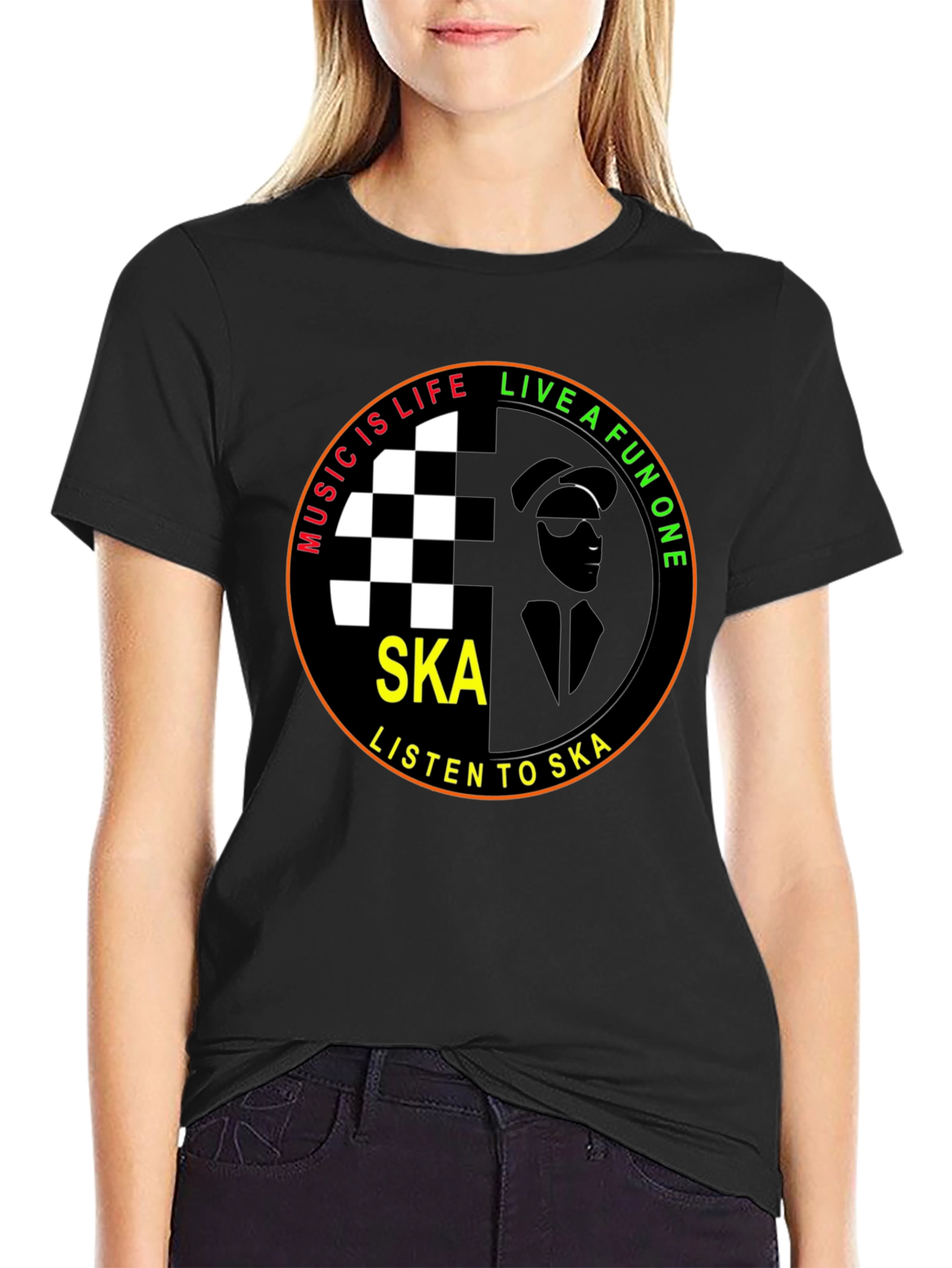 Ska Music Graphic T-Shirt - Black