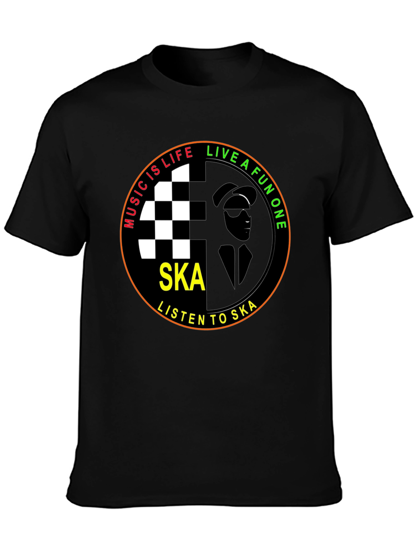Ska Music Graphic T-Shirt - Black