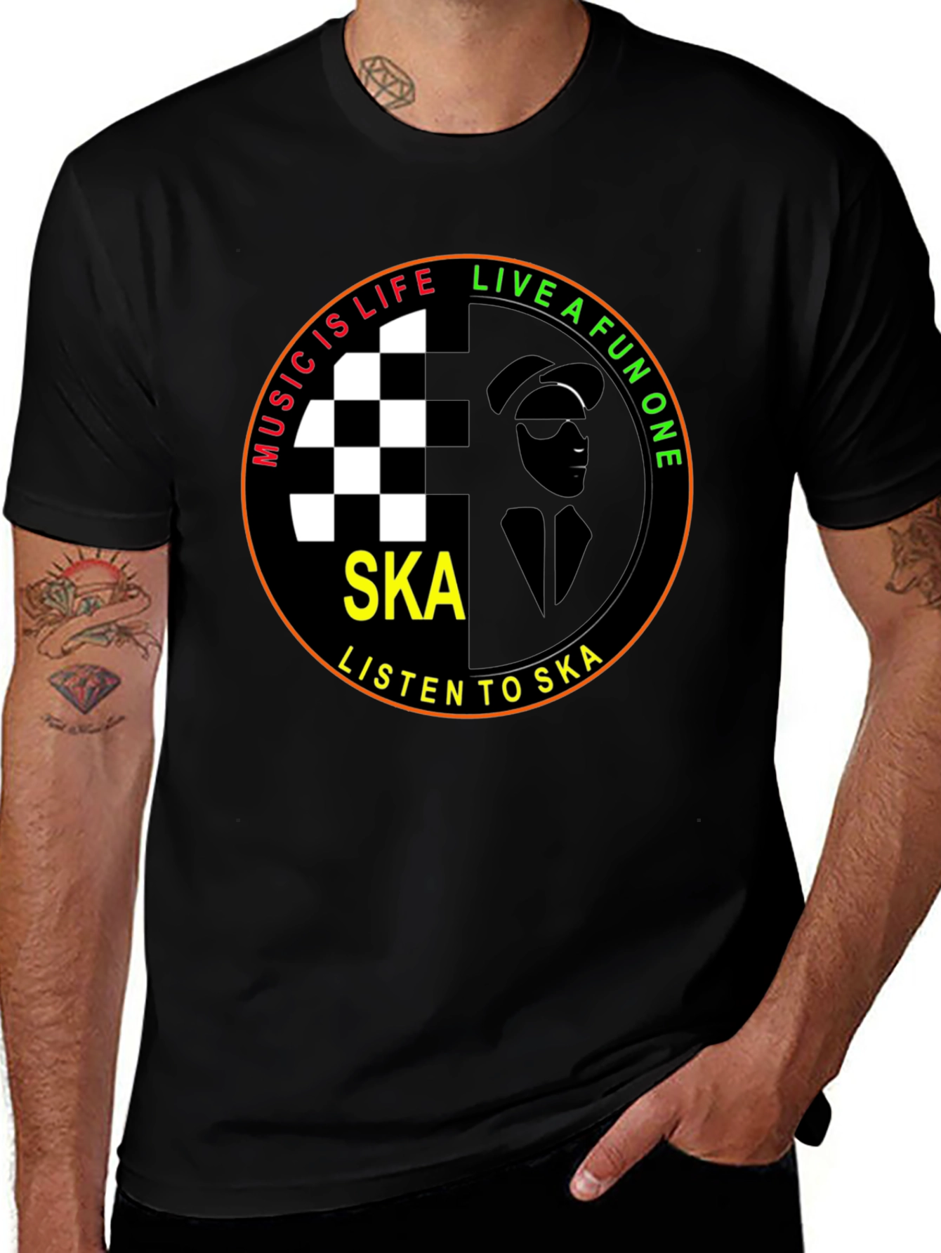 Ska Music Graphic T-Shirt - Black