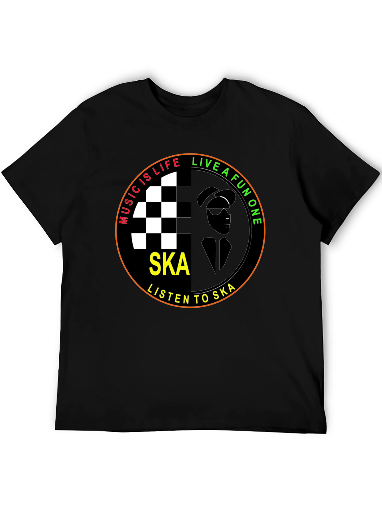 Ska Music Graphic T-Shirt - Black