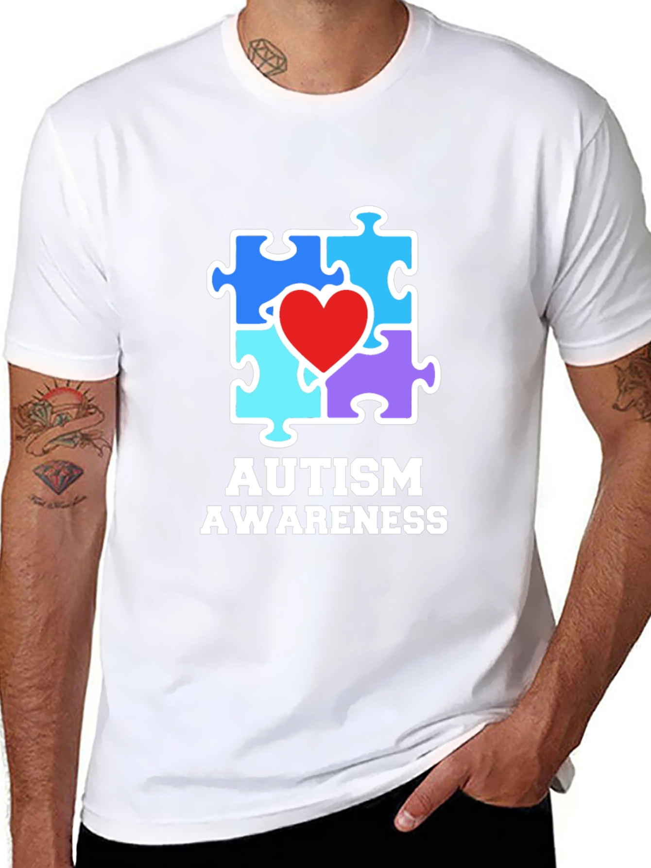 Autism Awareness Puzzle Piece Heart T-Shirt