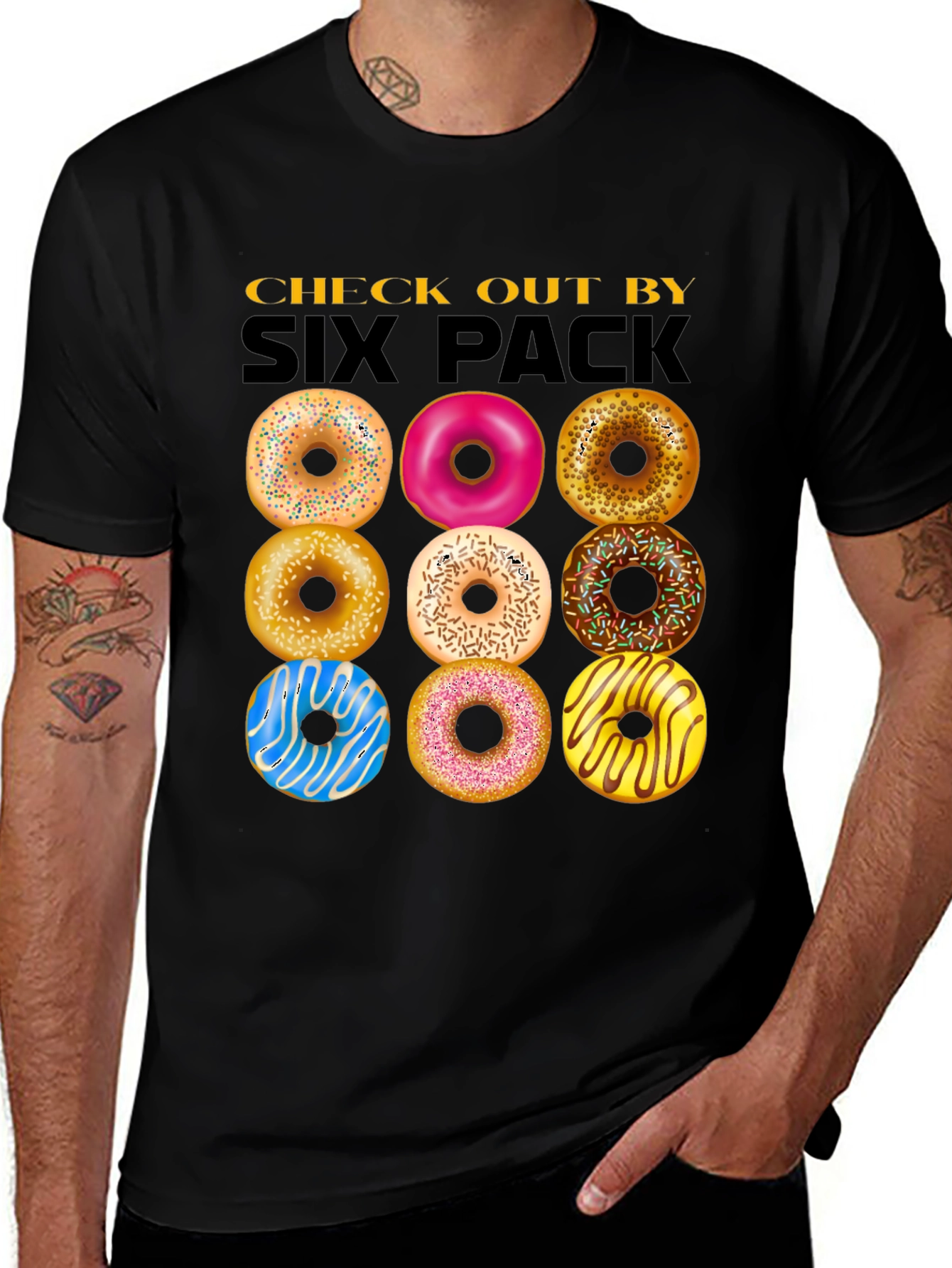 Donut Six Pack T-Shirt - Sweet Treat Graphic Tee