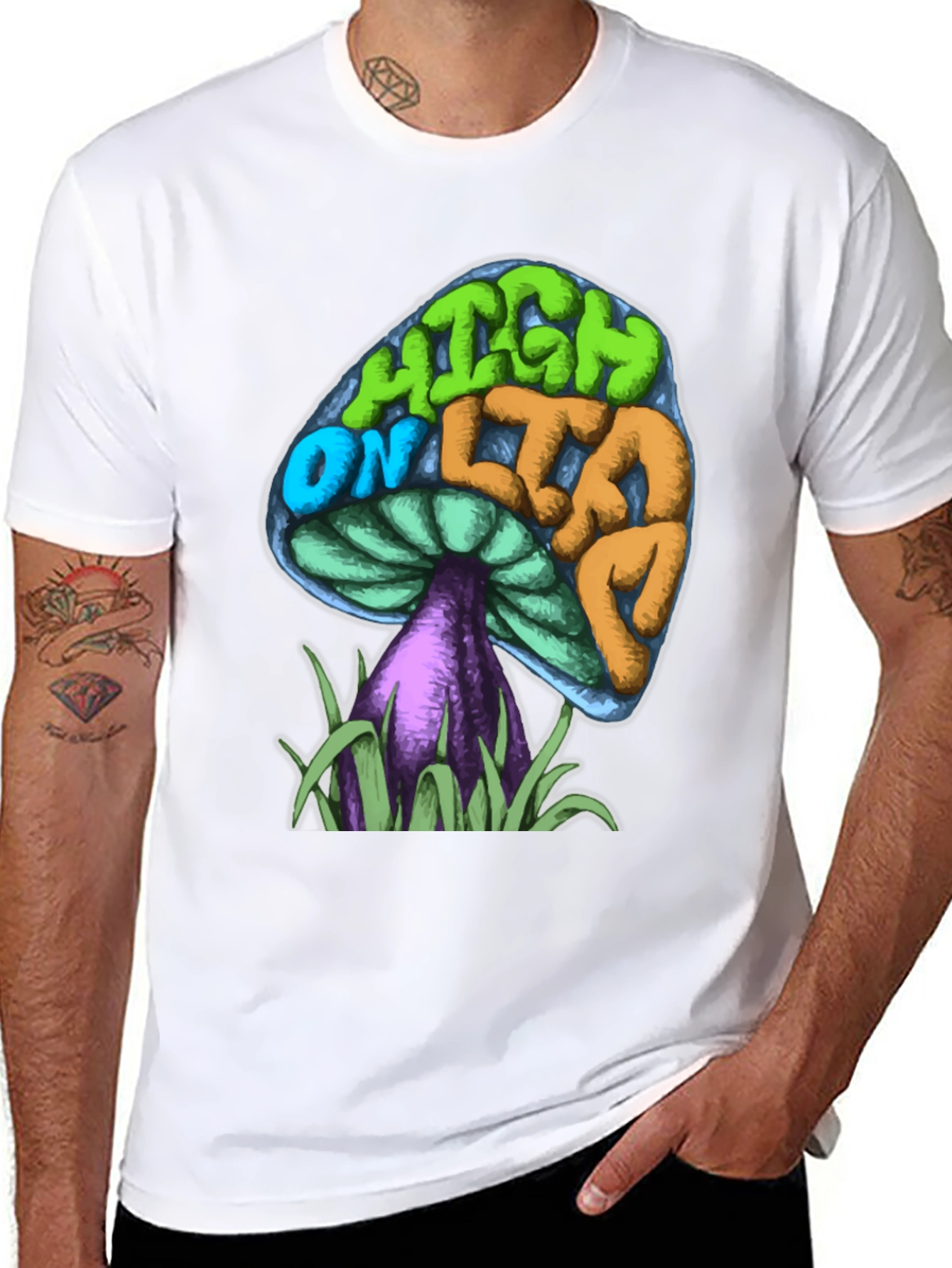 Psychedelic Mushroom Graphic Tee - High On Life