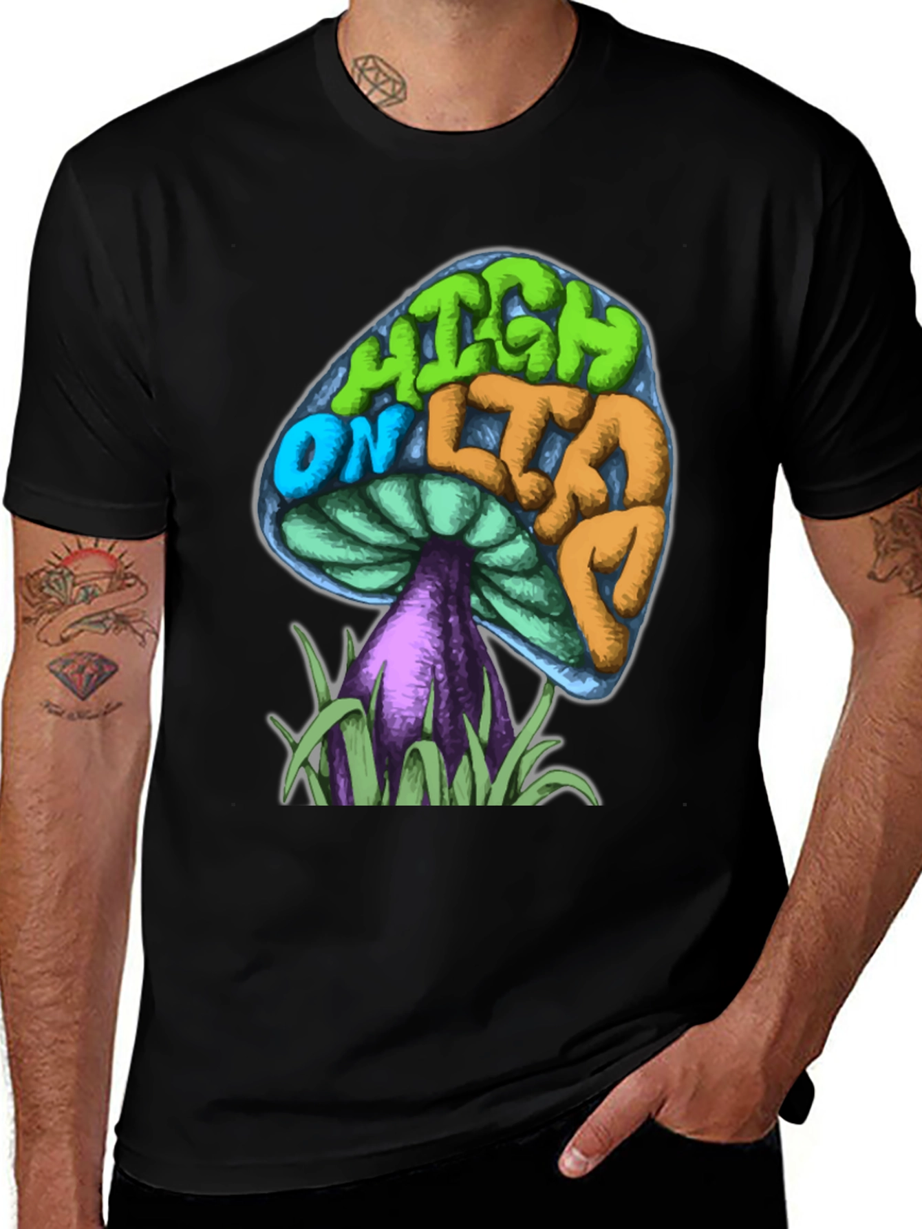 Psychedelic Mushroom Graphic Tee - High On Life