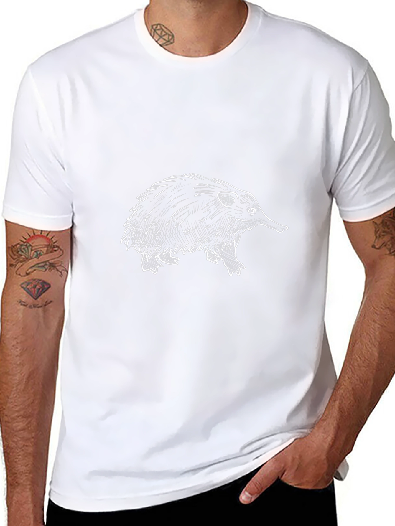 Echidna Graphic Tee - Black Cotton T-Shirt