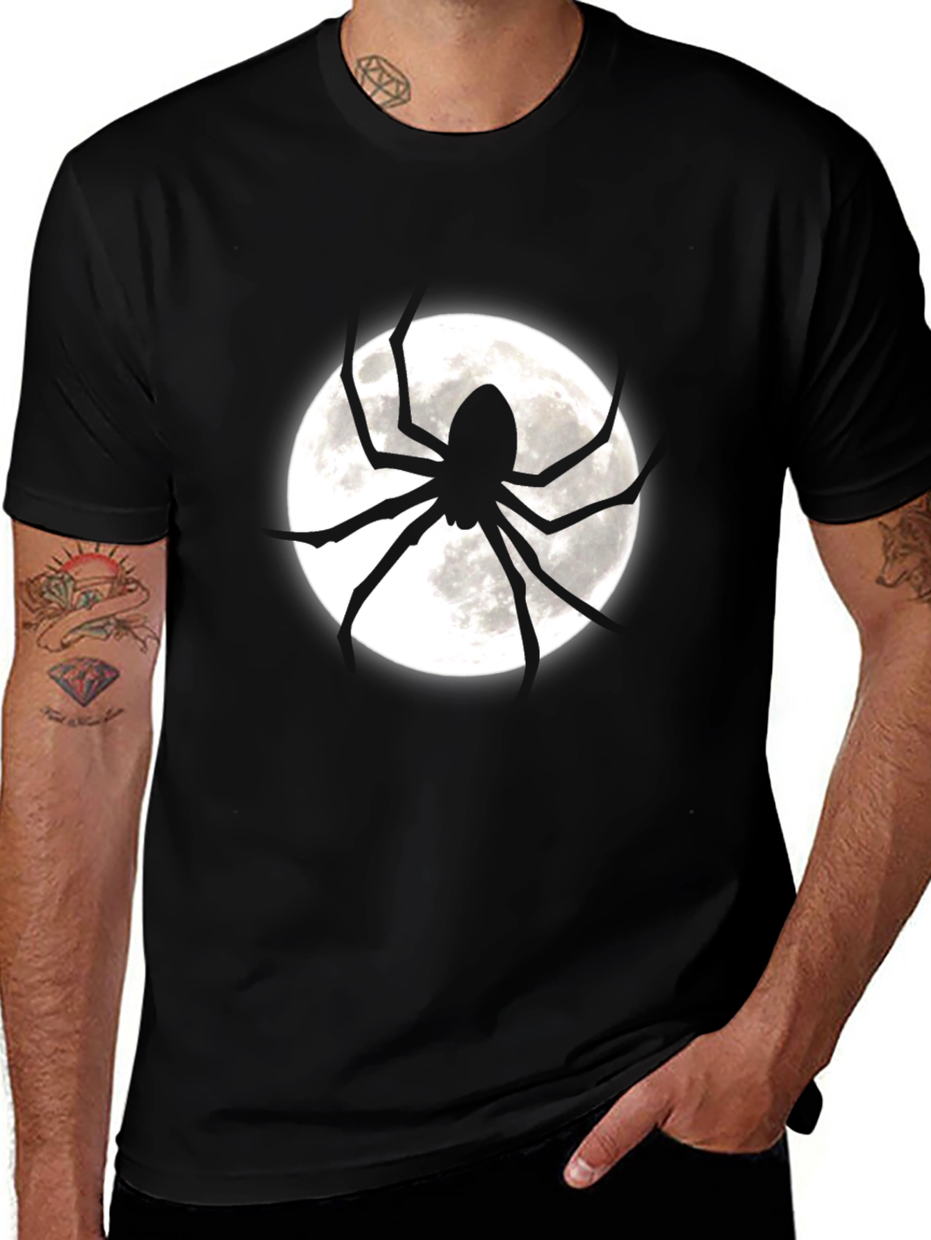 Spider Moon Graphic Tee - Halloween