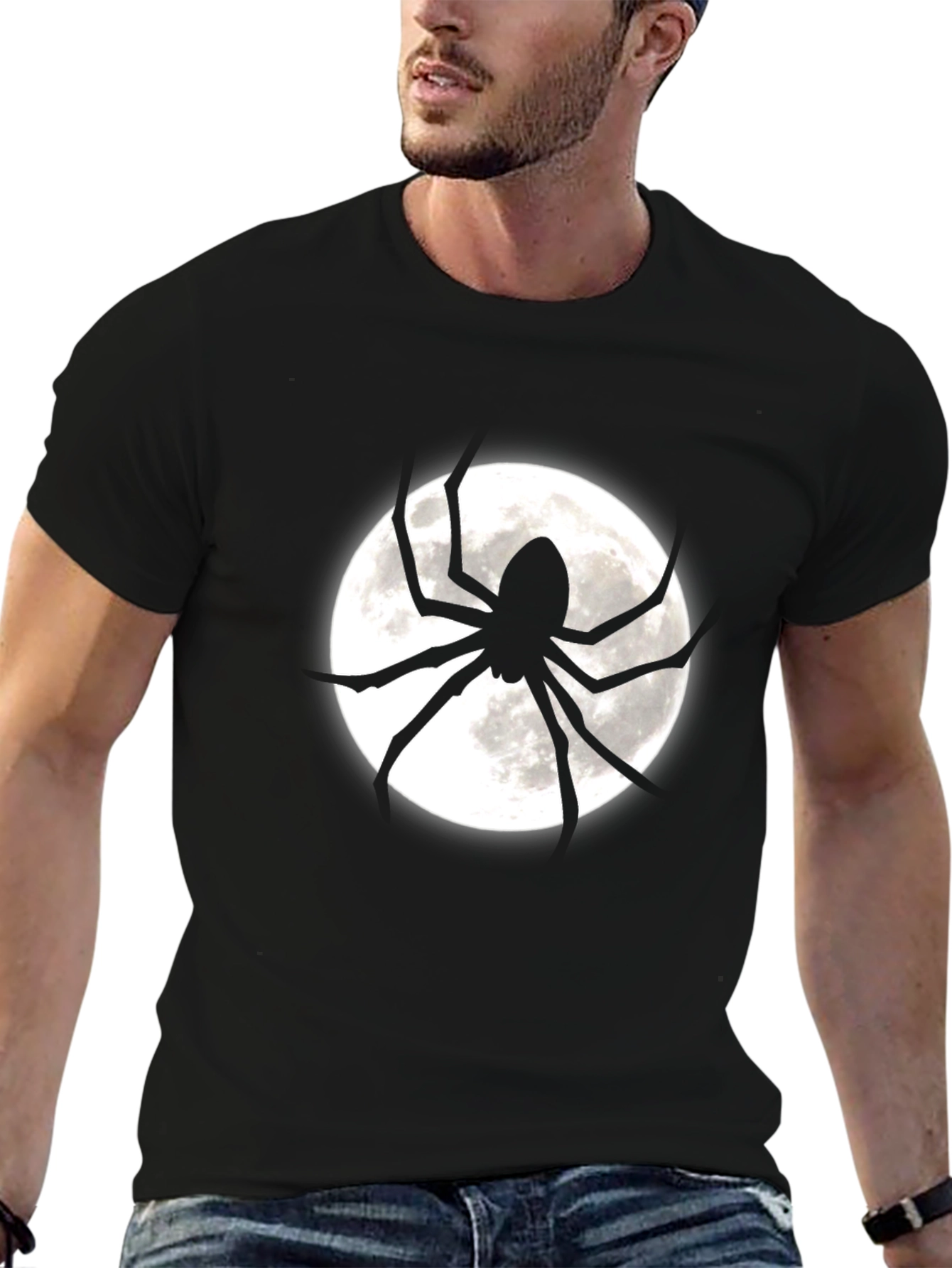 Spider Moon Graphic Tee - Halloween