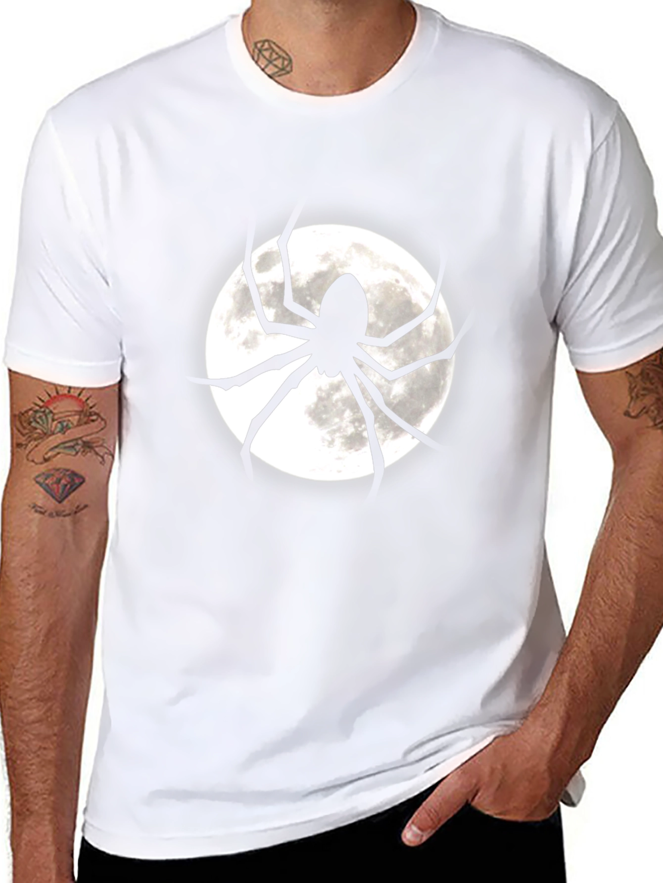 Spider Moon Graphic Tee - Halloween