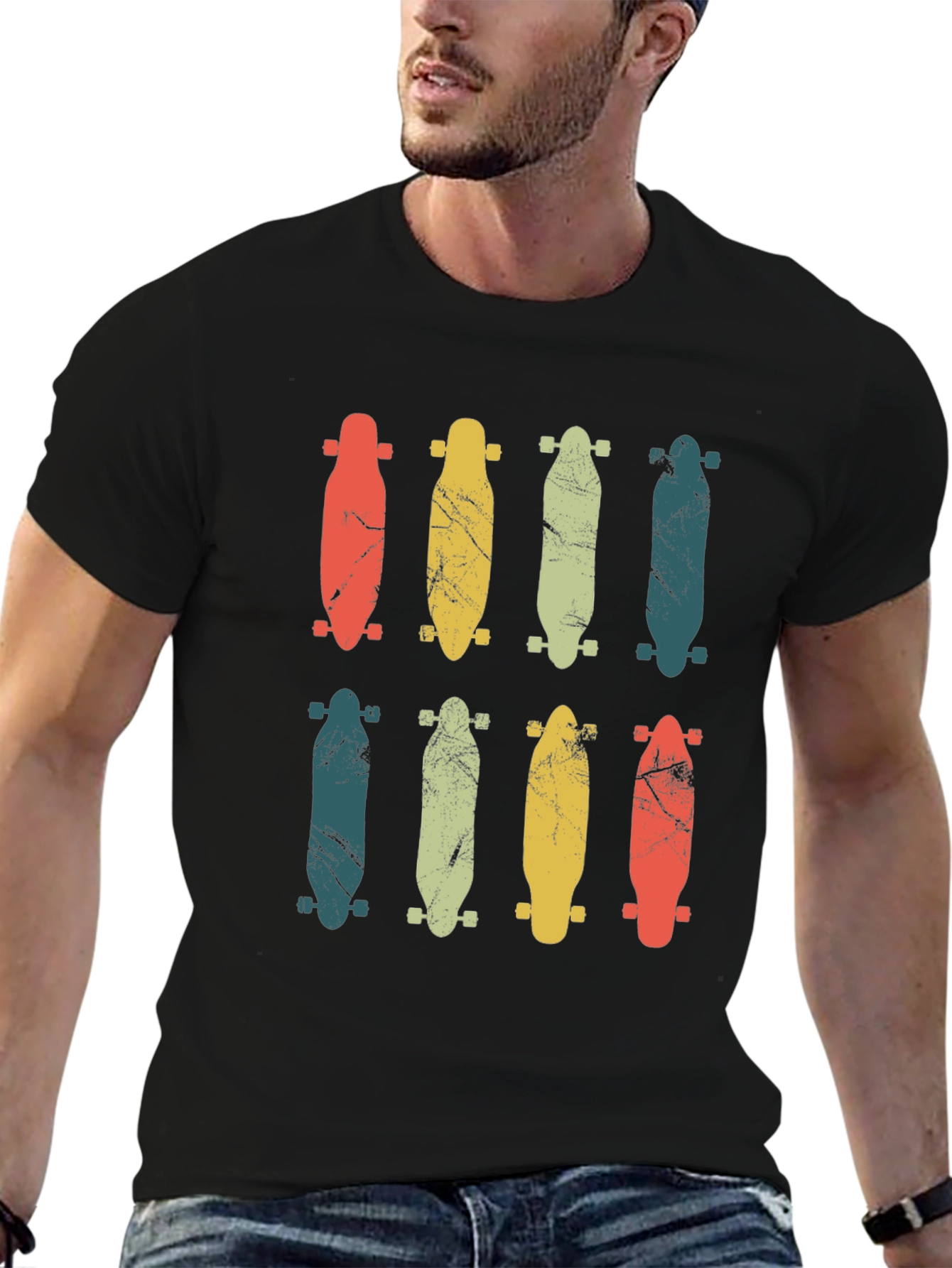 Retro Skateboard Graphic T-Shirt