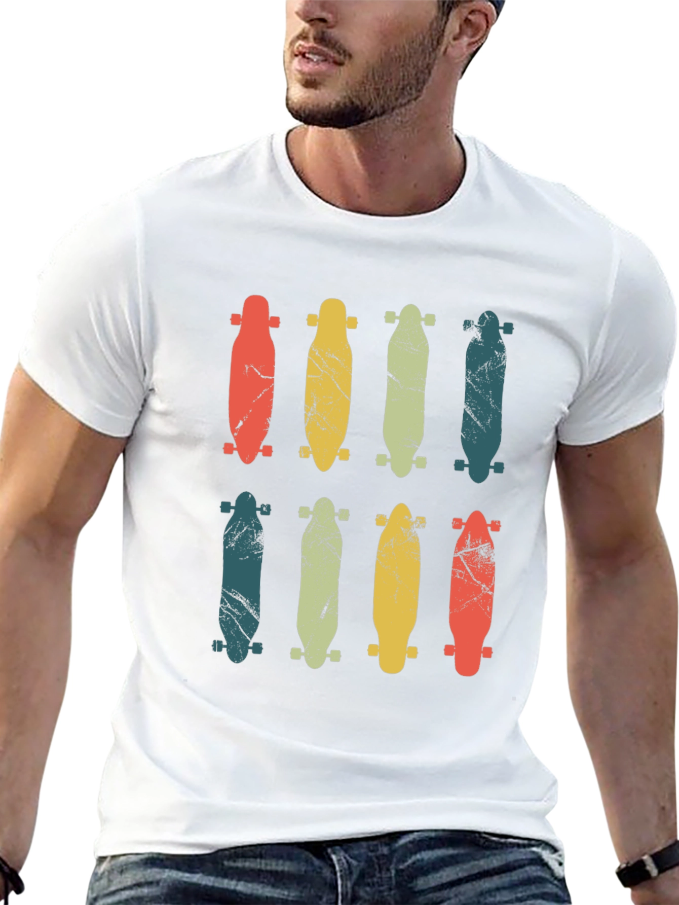 Retro Skateboard Graphic T-Shirt