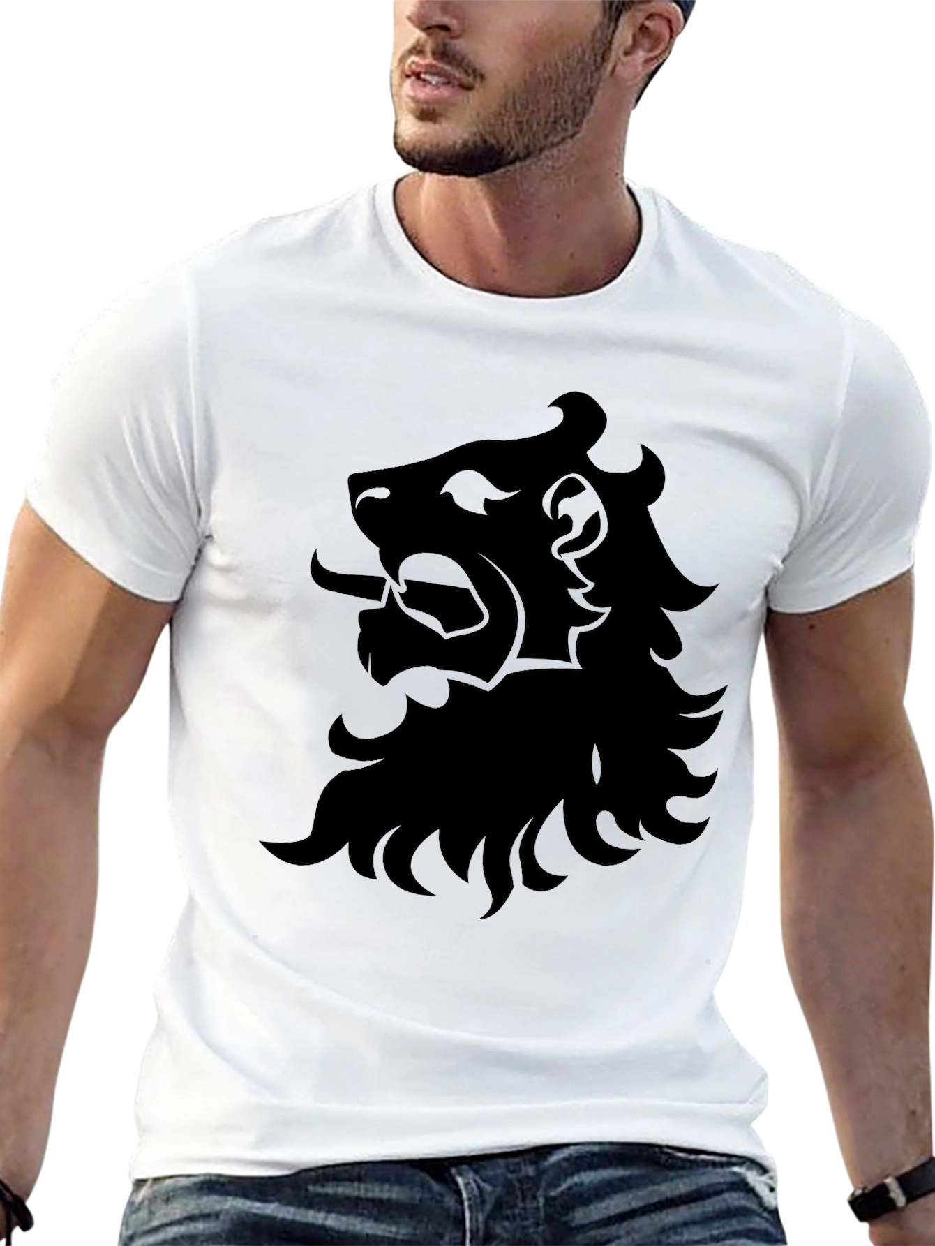 Black Lion Graphic T-Shirt - Bold Design