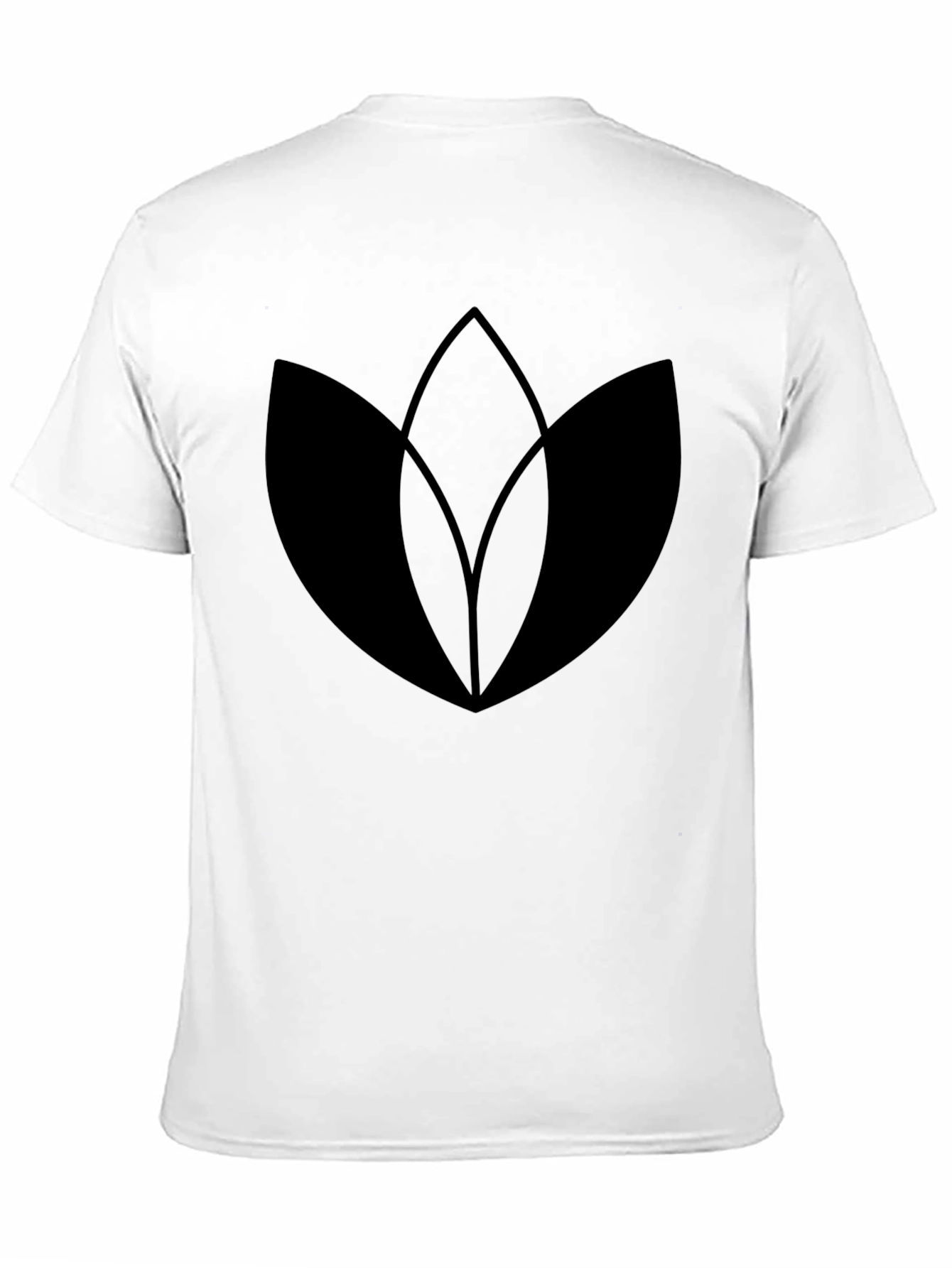 Mens Black T-Shirt with Abstract Leaf Graphic