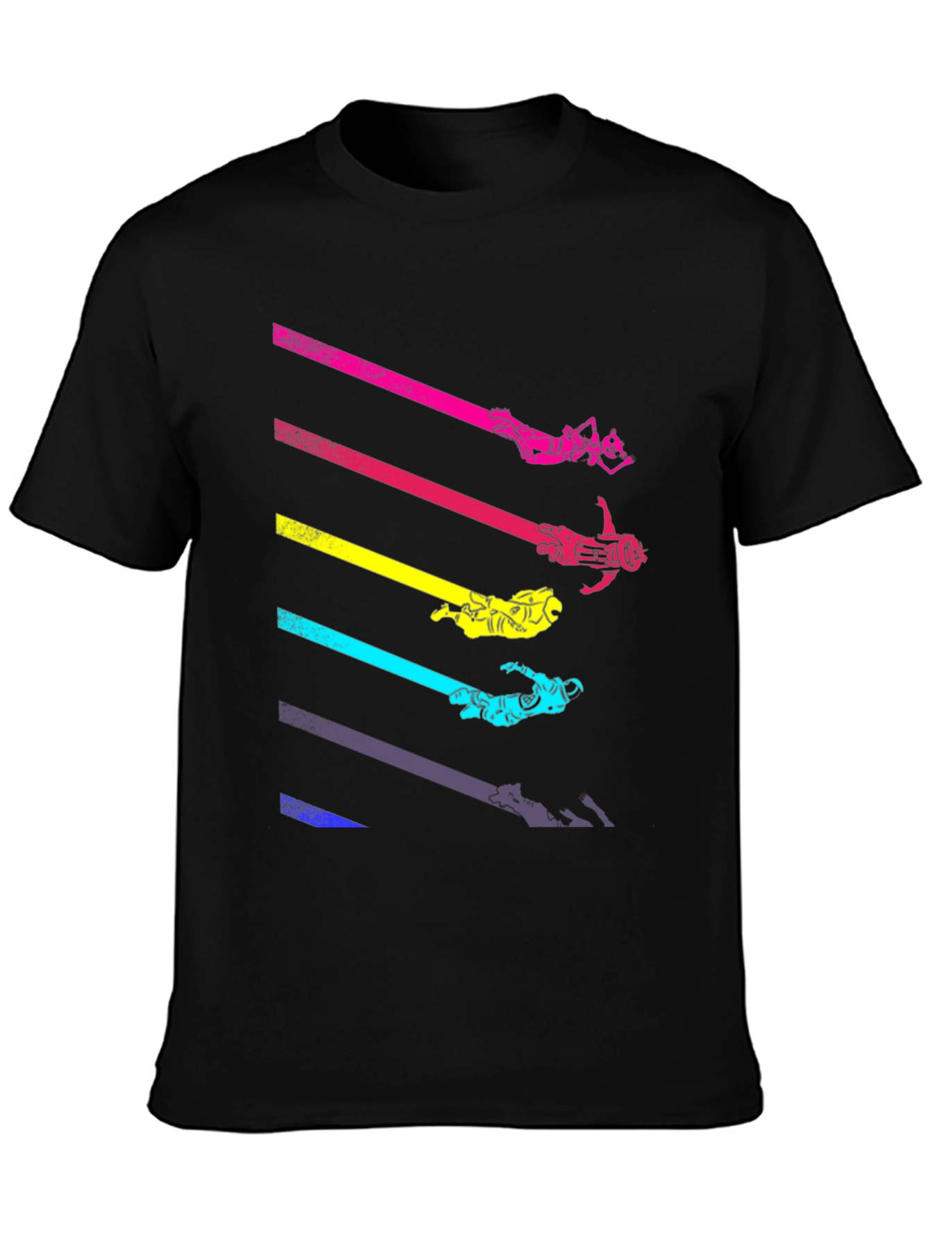 Retro Space Diver Black T-Shirt