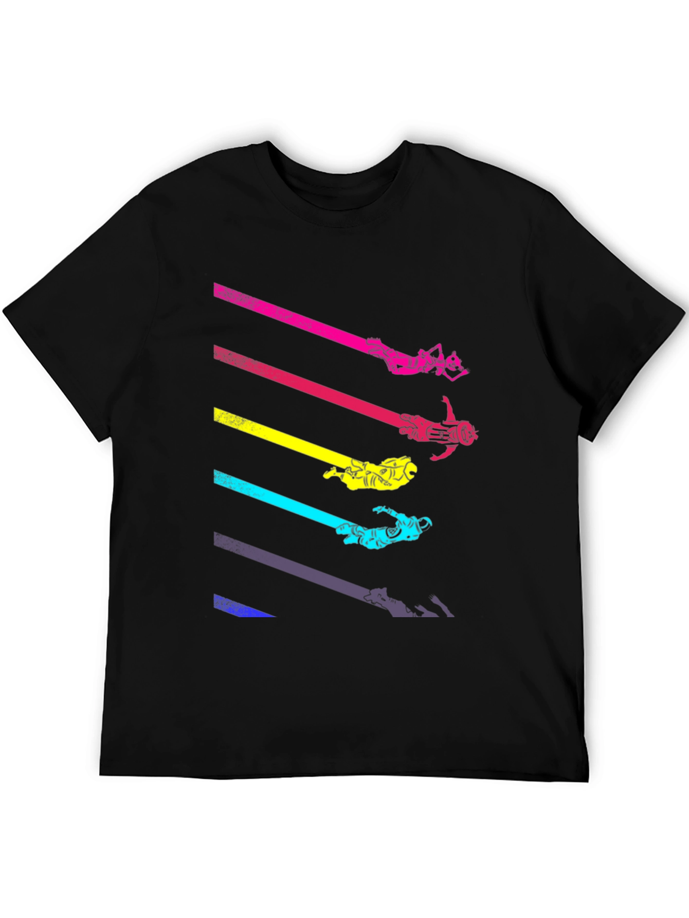 Retro Space Diver Black T-Shirt