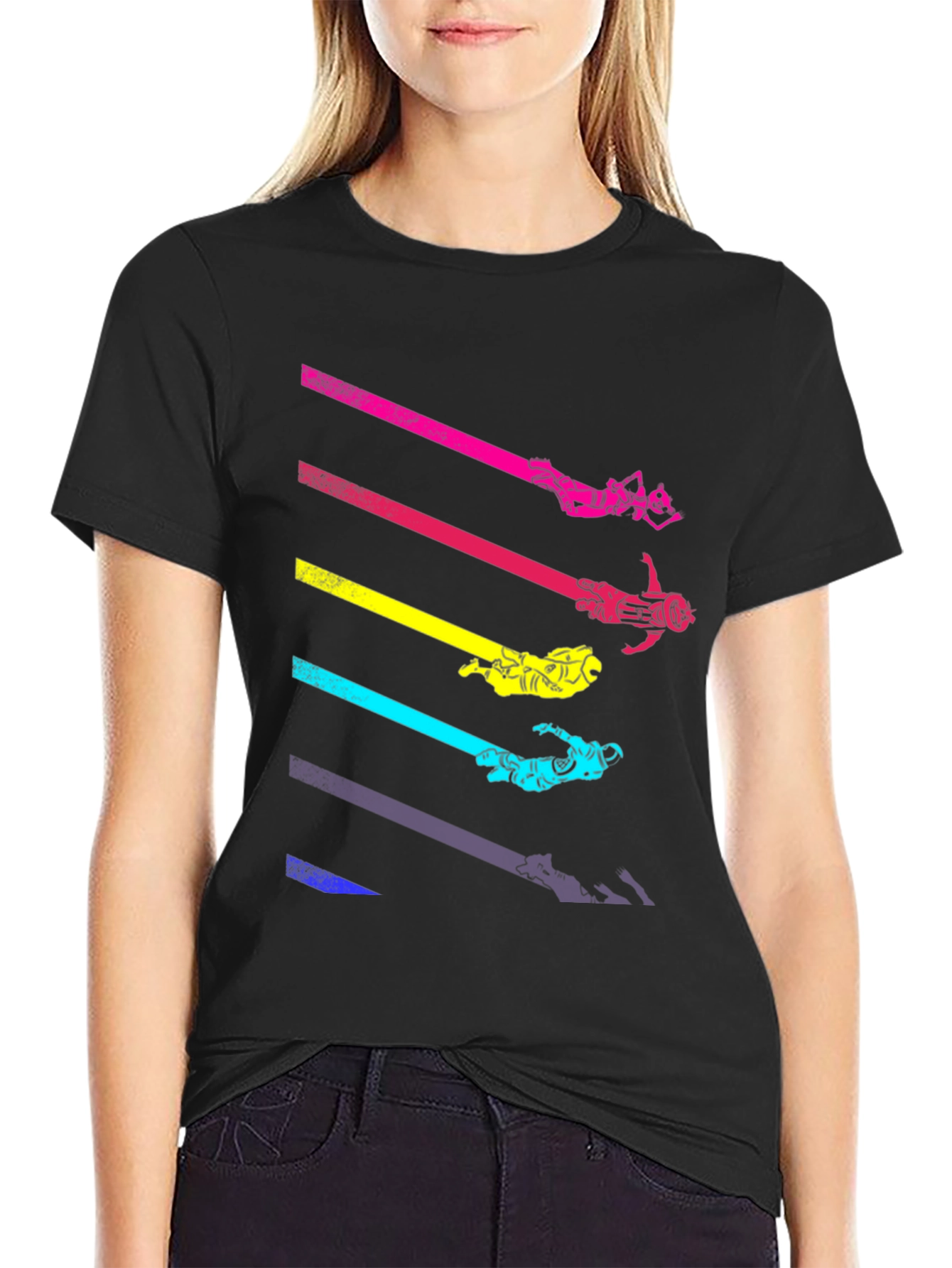 Retro Space Diver Black T-Shirt