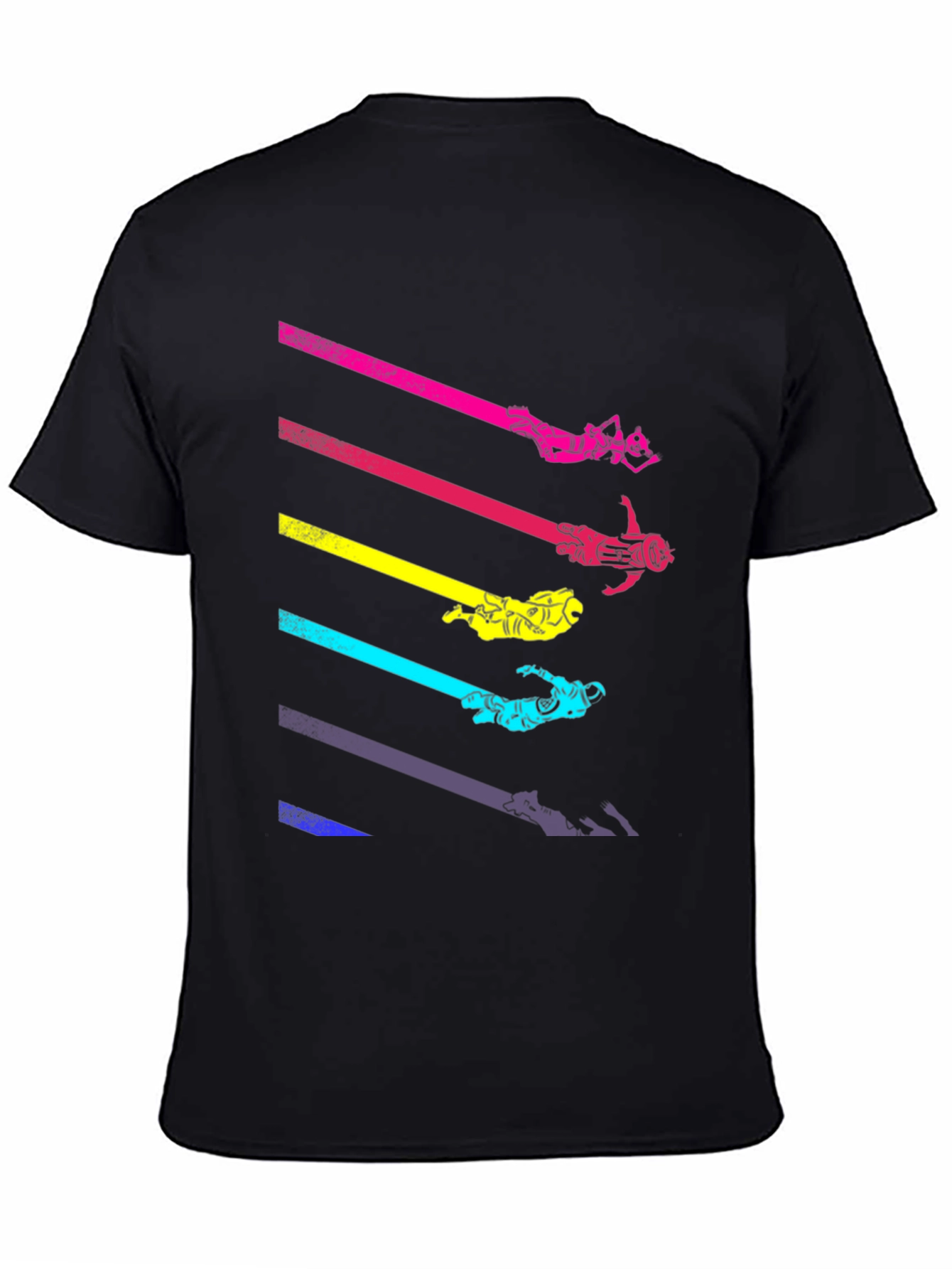 Retro Space Diver Black T-Shirt