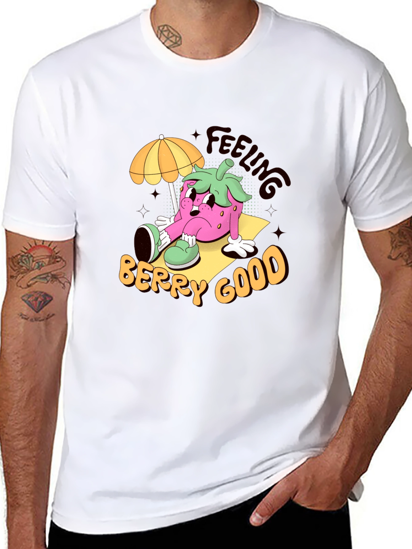 Feeling Berry Good Cartoon Graphic T-Shirt