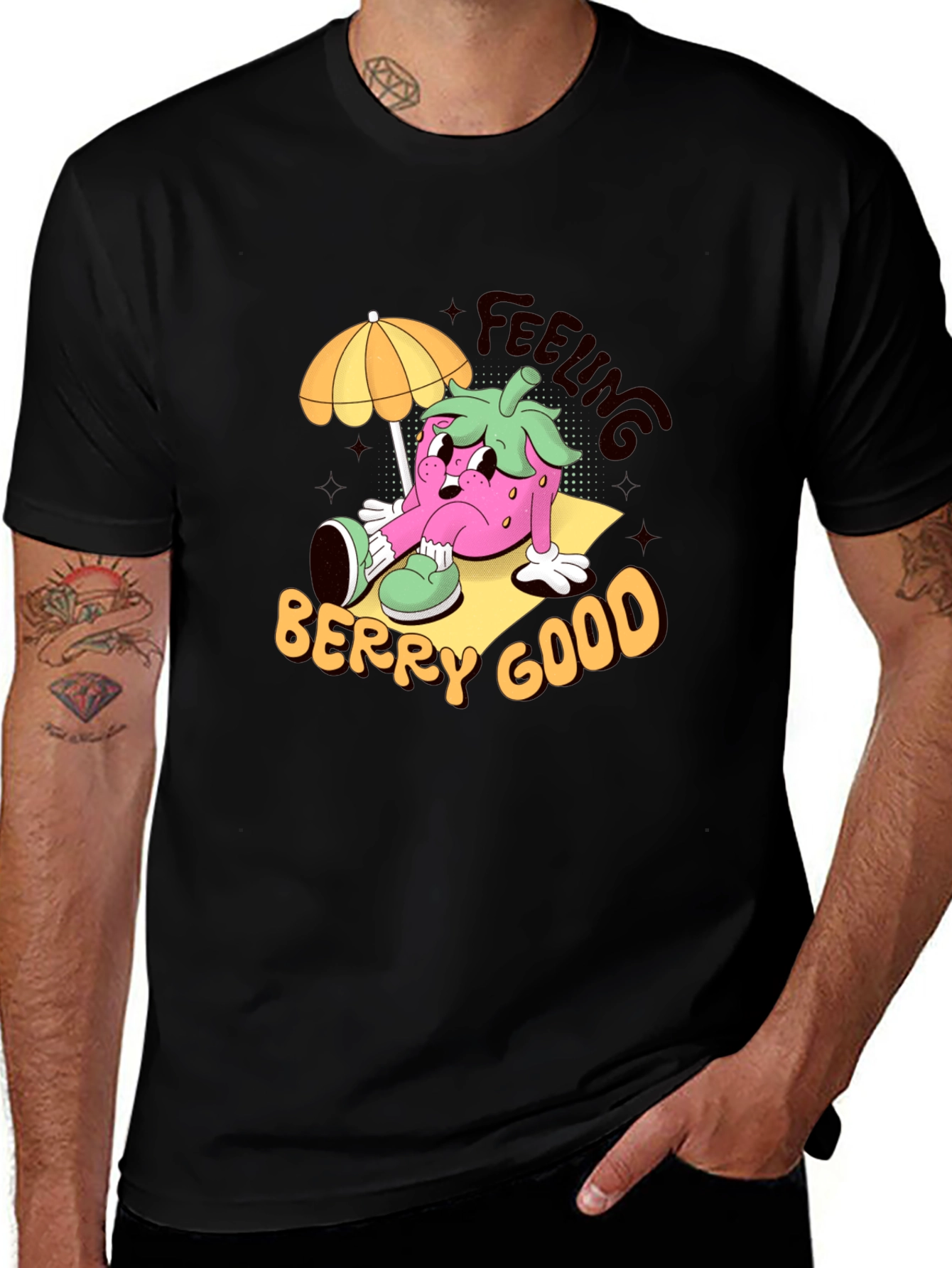 Feeling Berry Good Cartoon Graphic T-Shirt