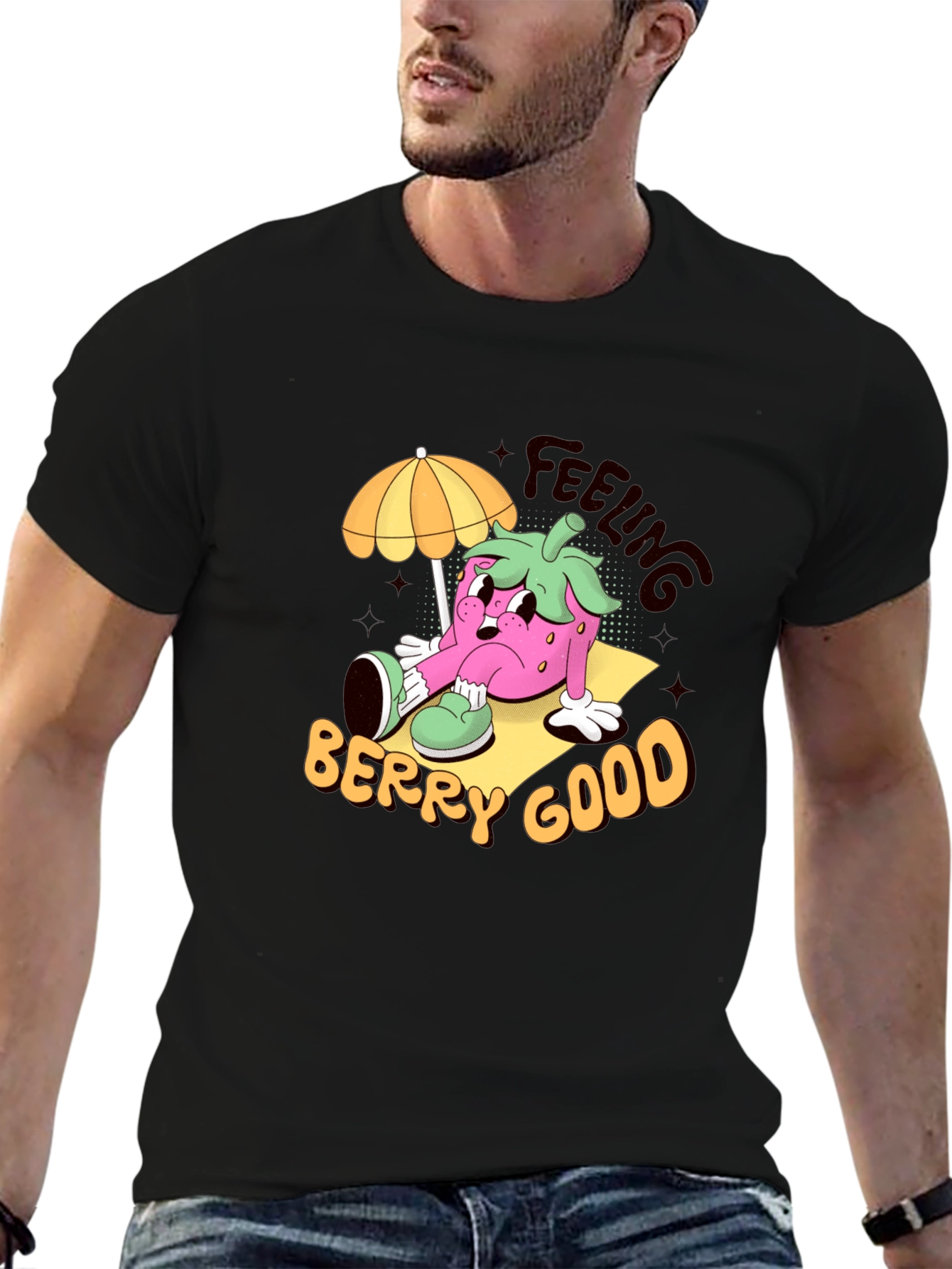 Feeling Berry Good Cartoon Graphic T-Shirt