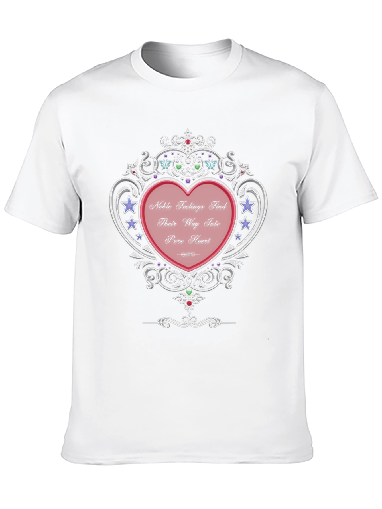 Noble Feelings Heart Graphic Tee - Premium Black Shirt