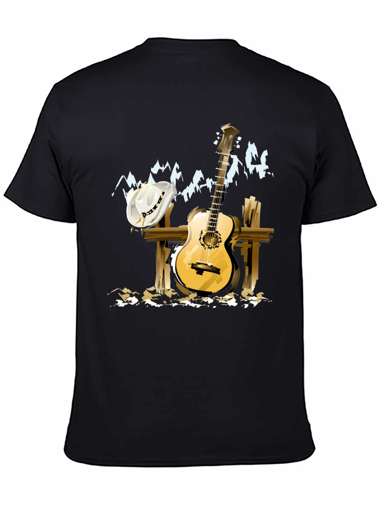 Guitar & Cowboy Hat Tee - Country Music Style