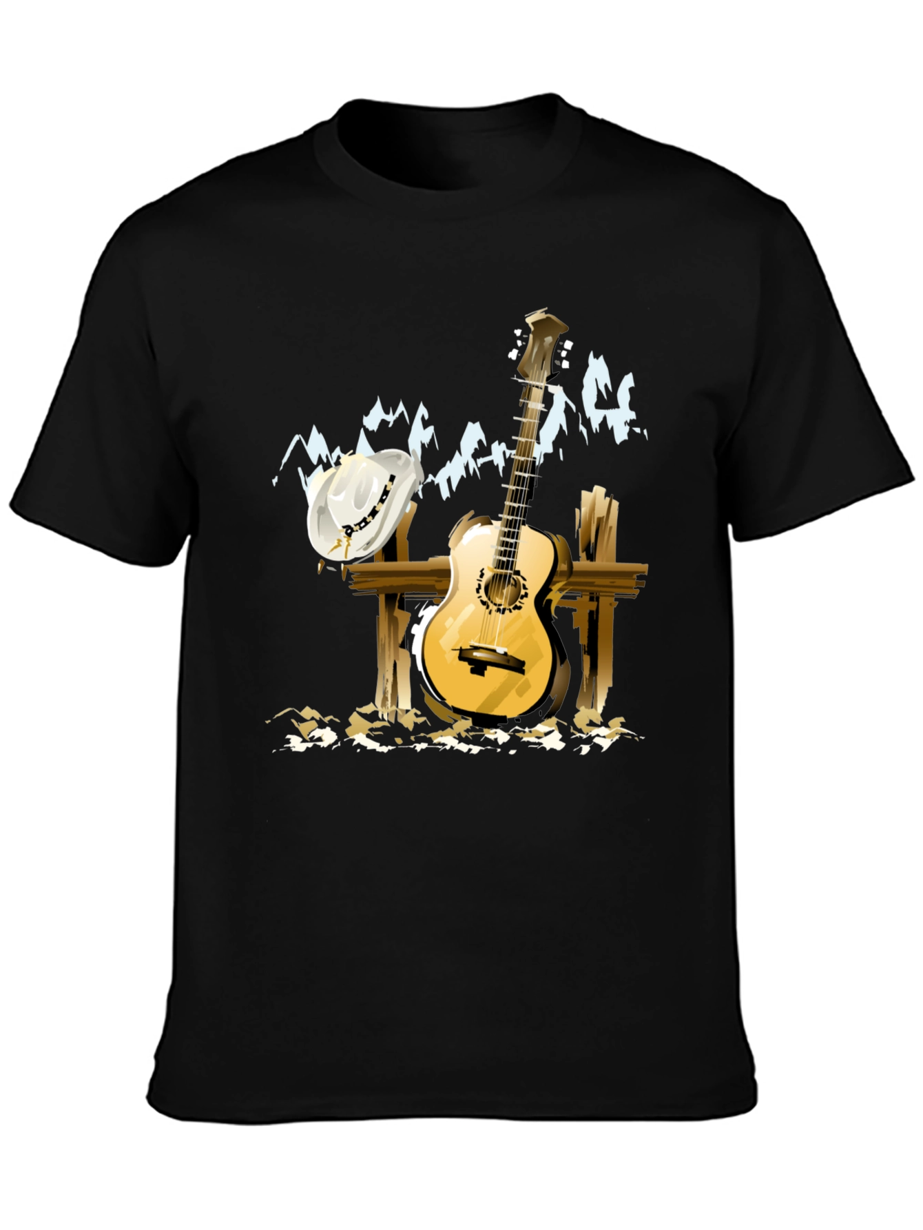 Guitar & Cowboy Hat Tee - Country Music Style