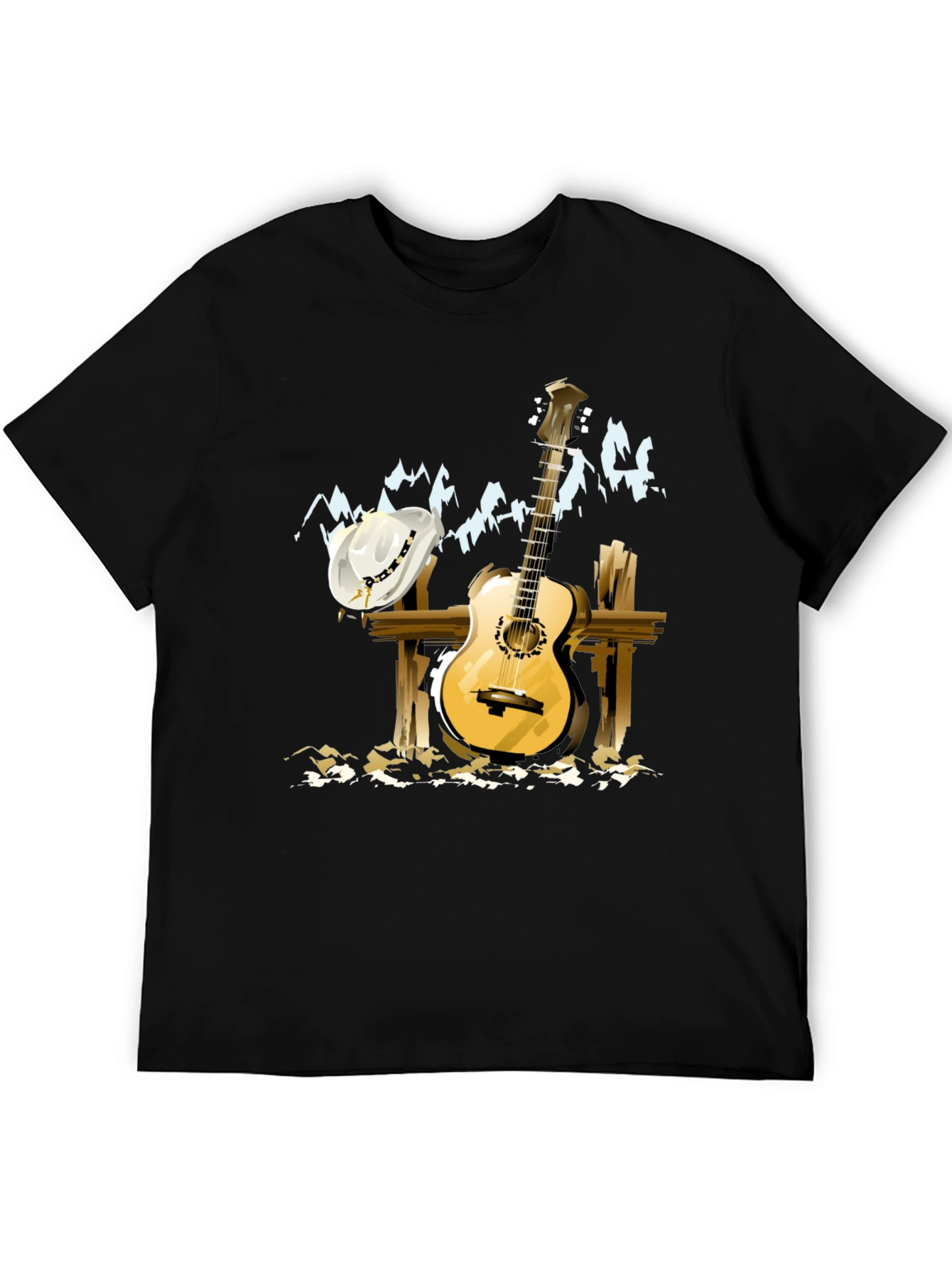 Guitar & Cowboy Hat Tee - Country Music Style