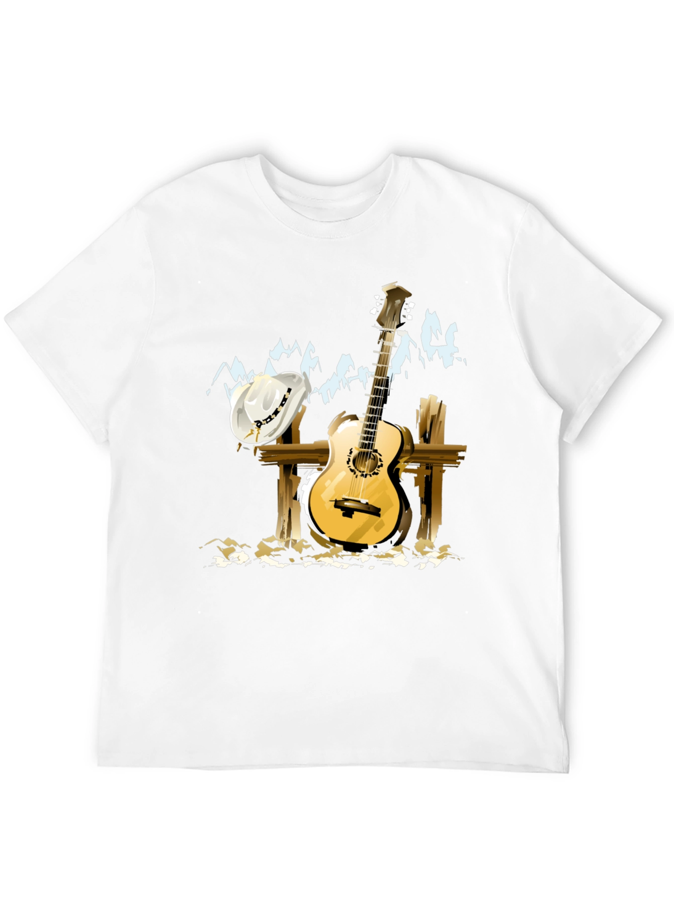 Guitar & Cowboy Hat Tee - Country Music Style